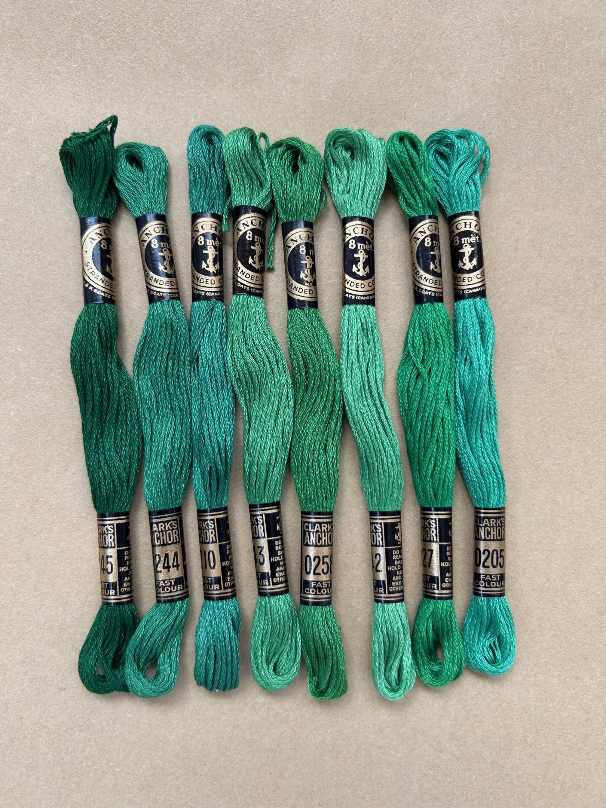 Anchor Embroidery Thread Green Bundle #1