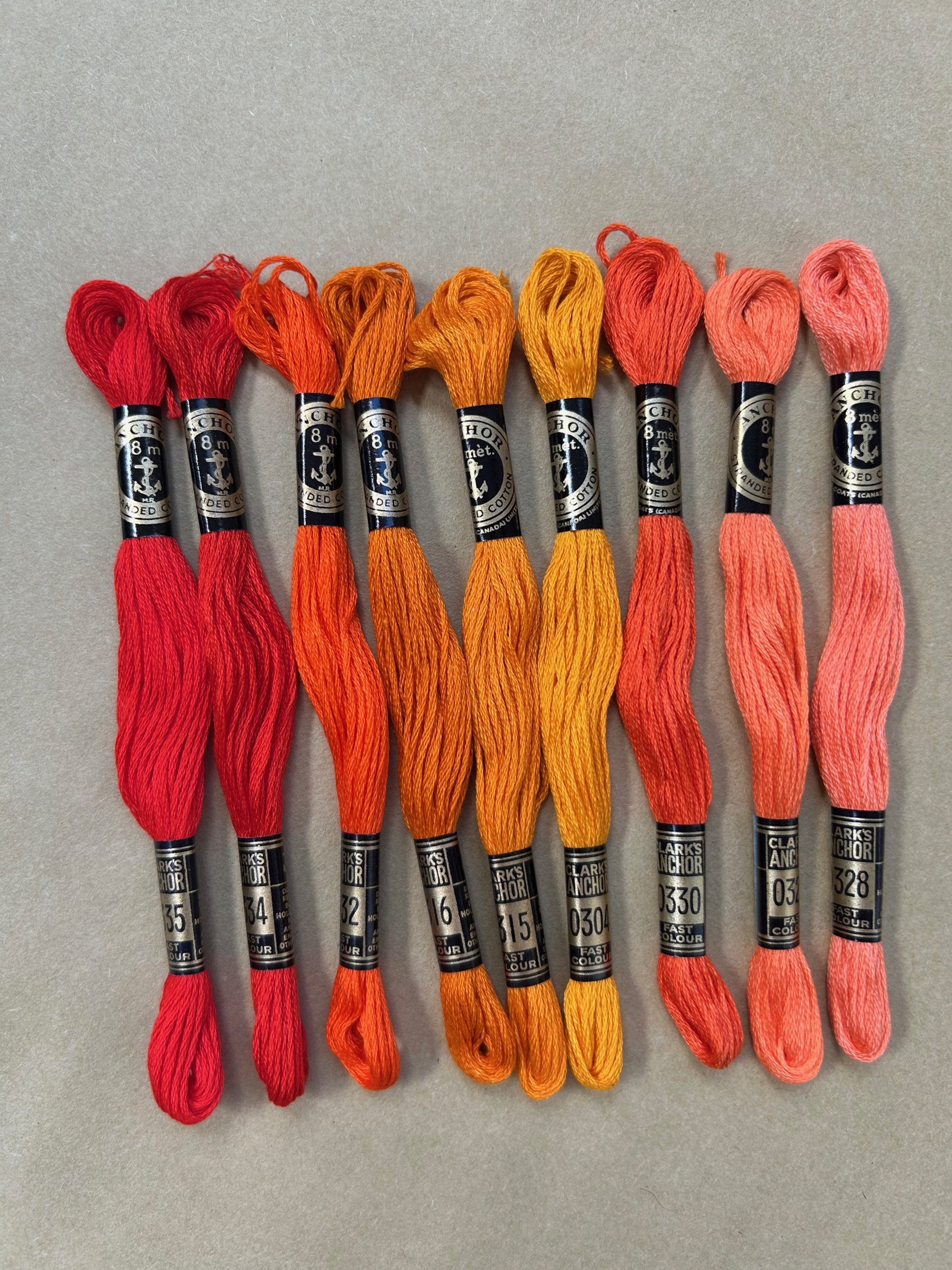 Anchor Embroidery Thread Bundle Orange/Red