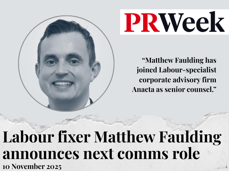 Labour fixer Matthew Faulding announces next comms role