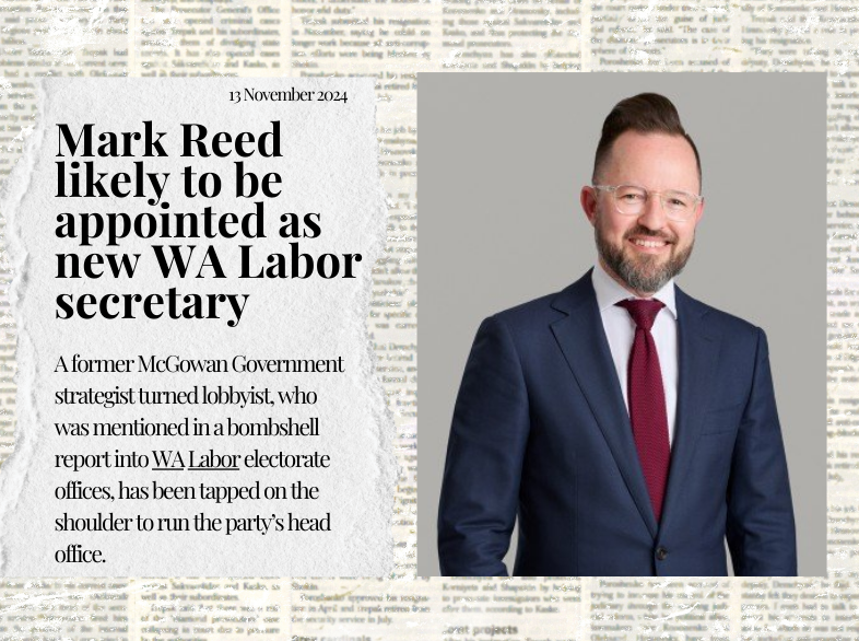 Mark Reed likely to be appointed as new WA Labor secretary