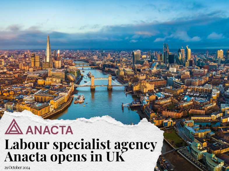 Labour specialist agency Anacta opens in UK