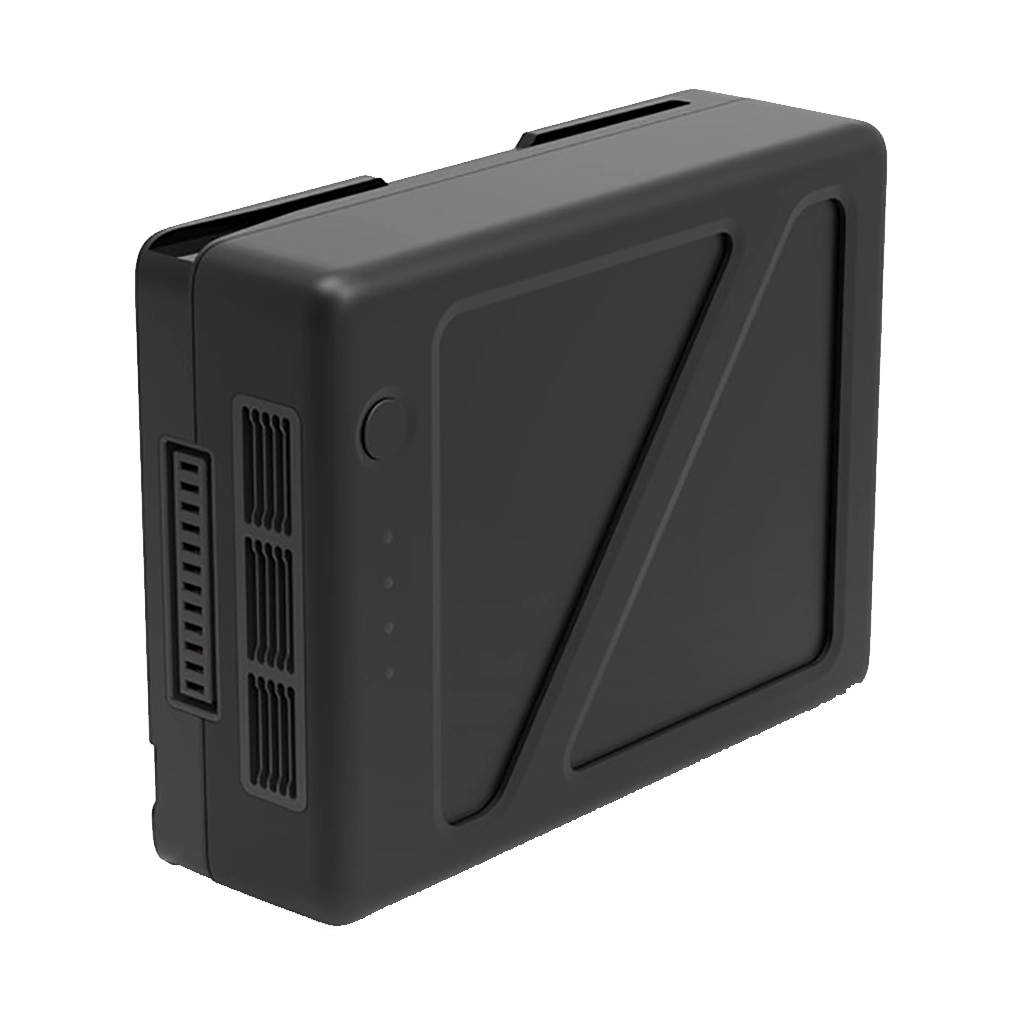 A black electronic device with vents and indicator lights, viewed from the side.