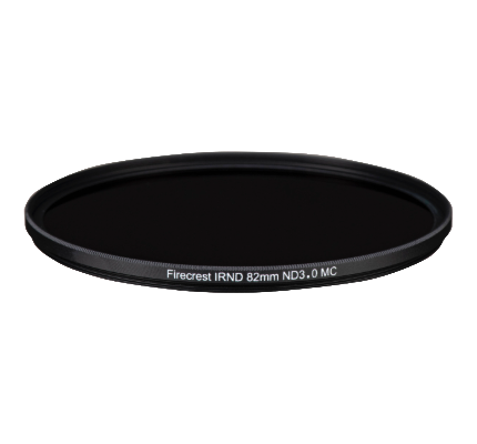 Close-up of a black camera lens filter with text indicating it is an 82mm ND3.0 filter.