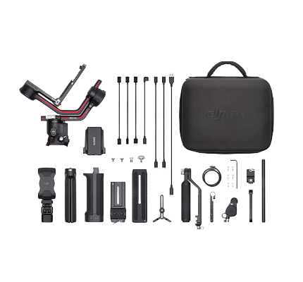 Drone camera equipment with a carrying case and various accessories