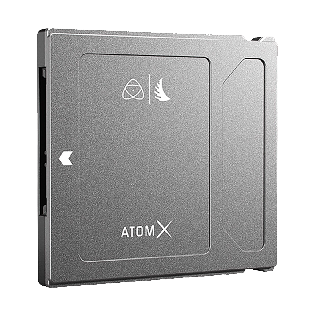 A metallic box labeled 'ATOM X' with symbols indicating it contains or processes atoms. The box has a sleek, modern design with a door on the front, and appears to be a scientific or industrial device.