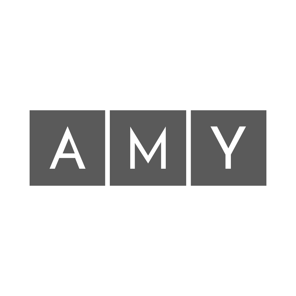 Black and white icon with the words 'Hold on' at the top and the name 'AMY' in bold letters inside three gray boxes at the bottom.