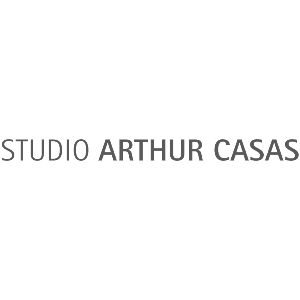 Logo of Studio Arthur Casas, a stylized black and white illustration of a human face with glasses and hair, with text "STUDIO ARTHUR CASAS" underneath.