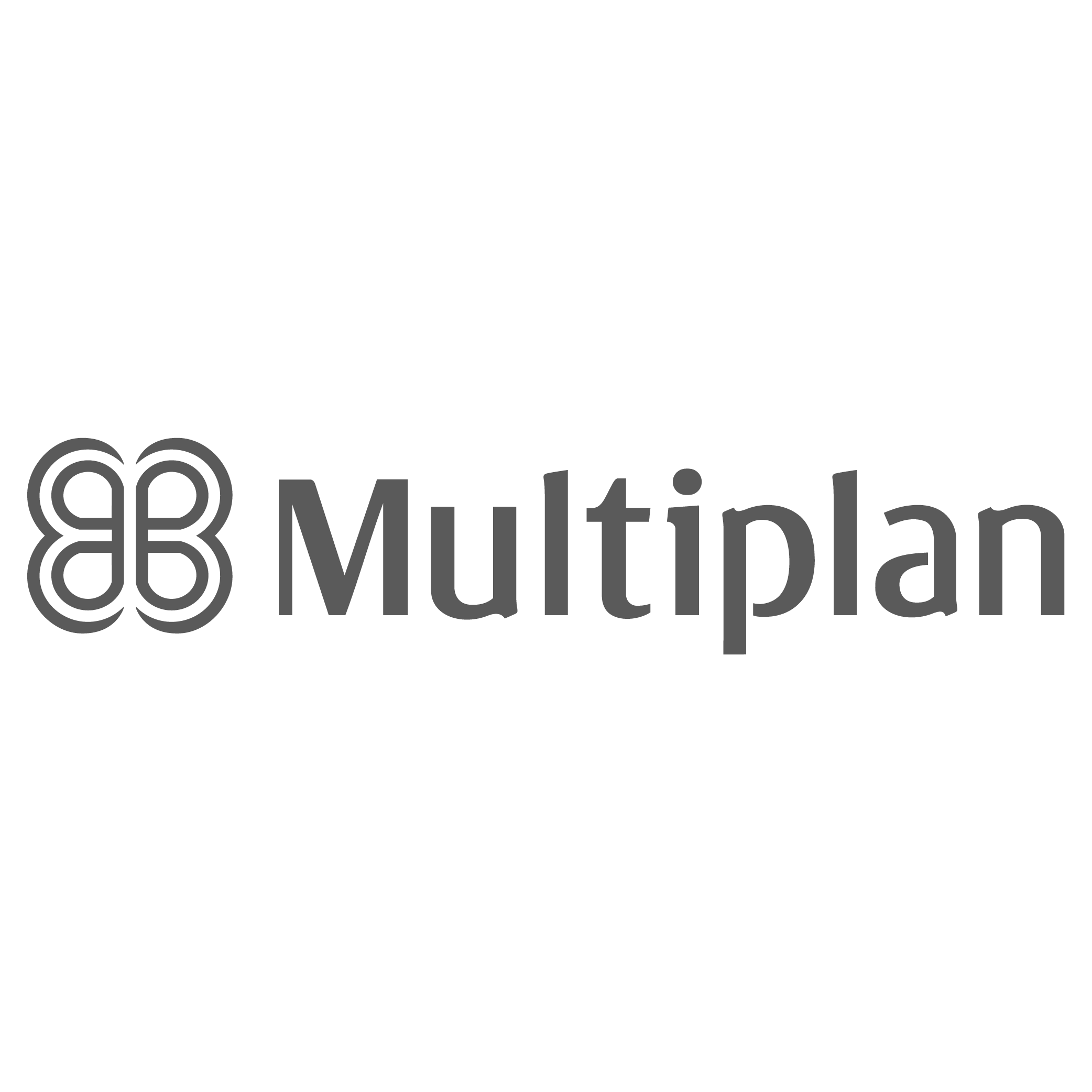 Black and gray logo with a stylized butterfly design and the text 'Multiply'