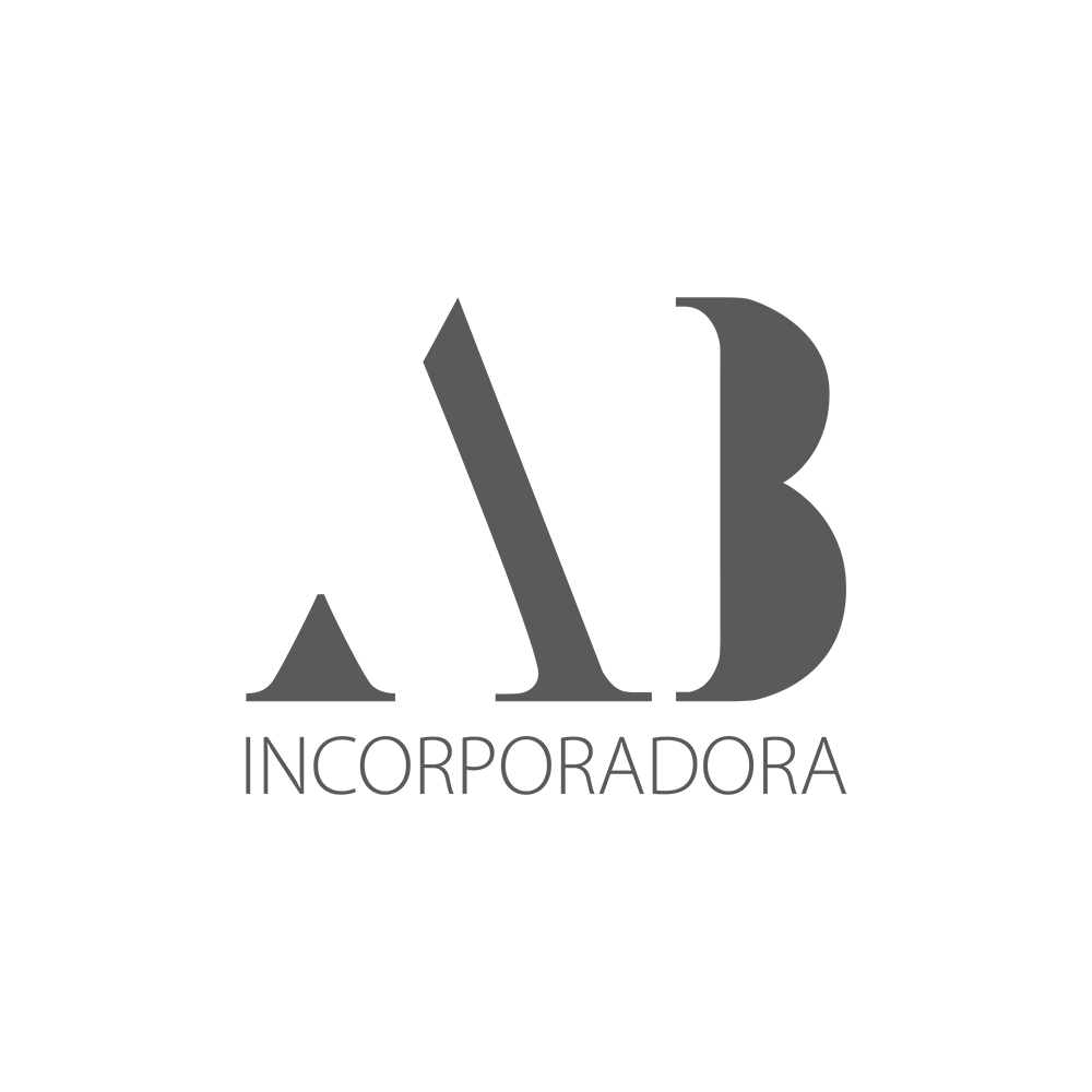 Black and gray logo with stylized letter 'A' and 'B' and the word 'Incorporadora' below.