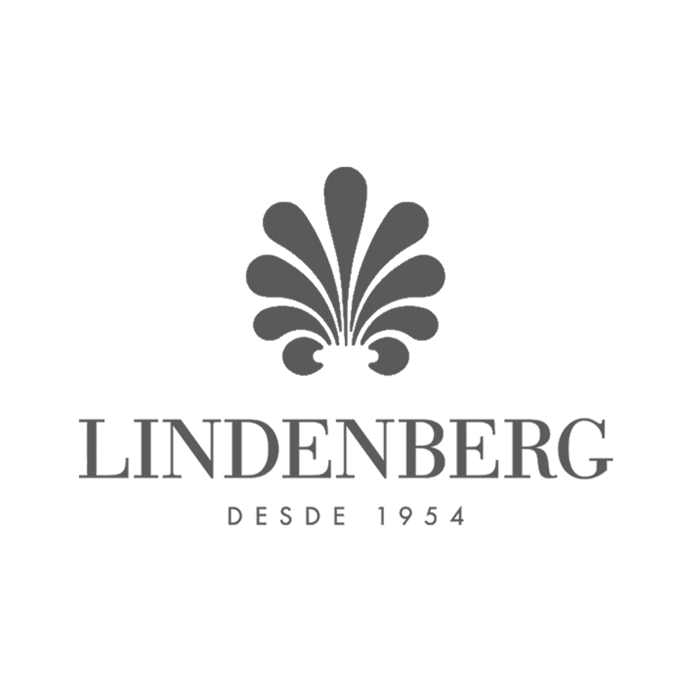 Lindenberg logo with stylized floral emblem and text 'Lindenberg Desde 1954' on a black background.