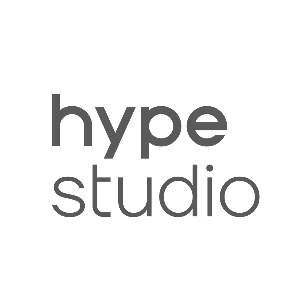 Black background with the words 'hype studio' written in gray text