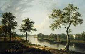 View fro Richmond Hill looking south west, Antonio Joli c1750, Richmond Borough Collection, Orleans House Gallery