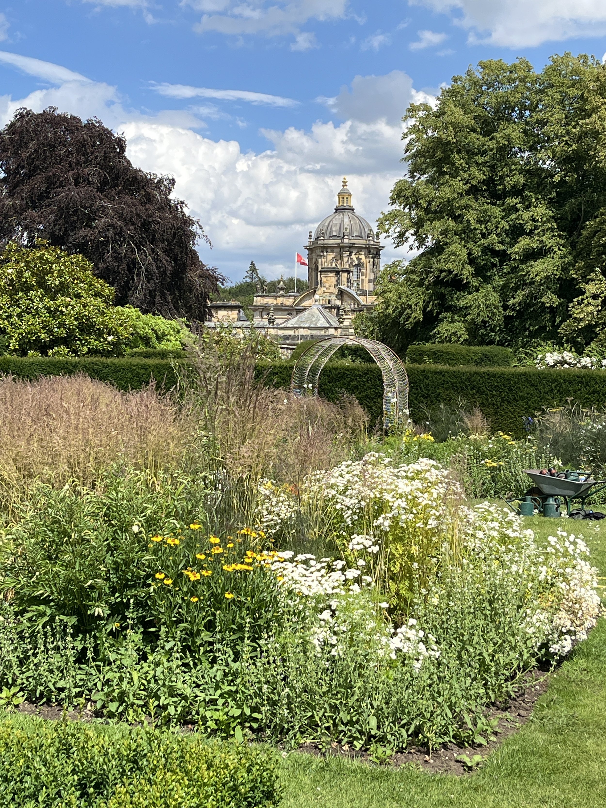 View of Castle Howard from the flower gardens.