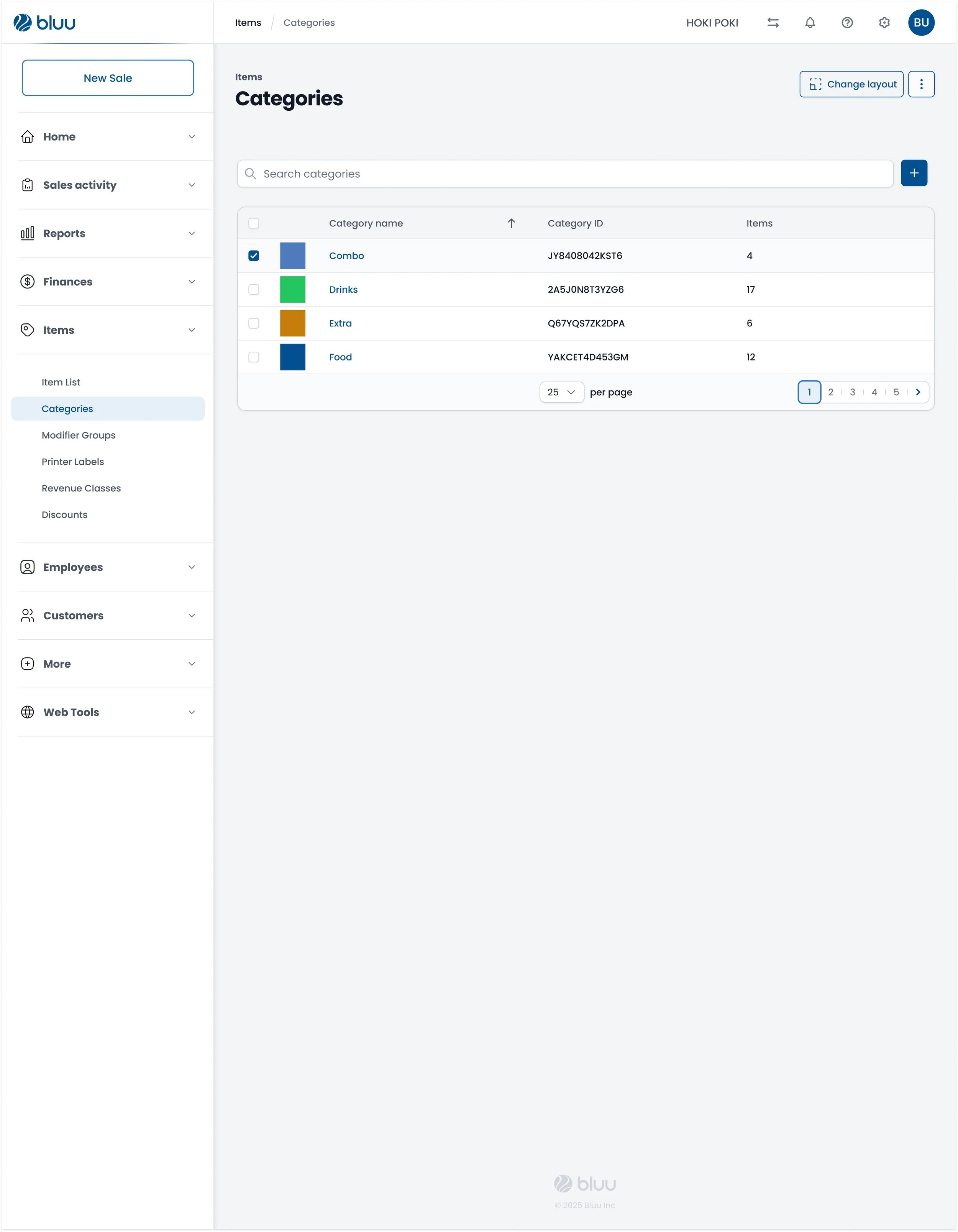 17. BLUU Back Office - Items / Categories