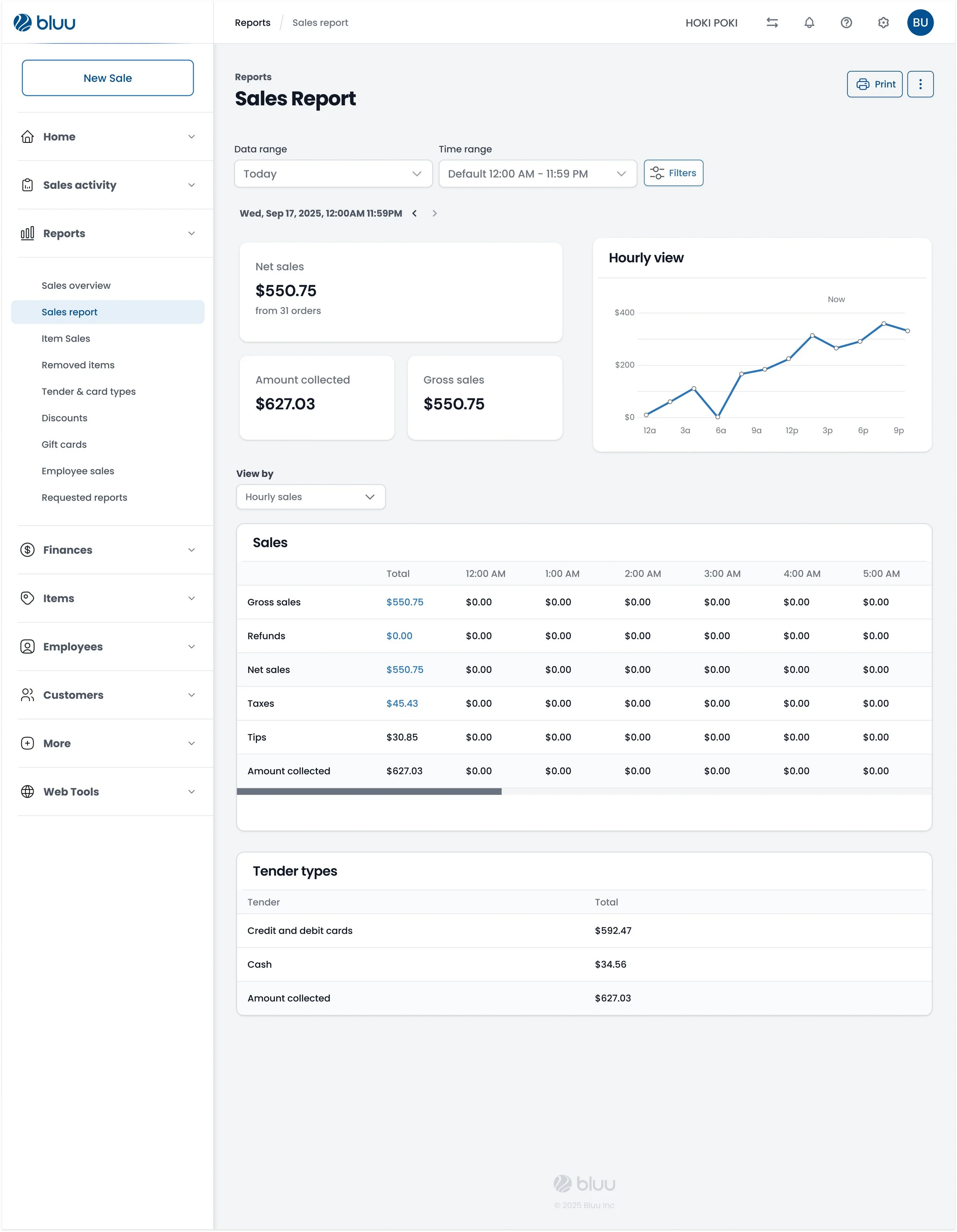 5. BLUU Back Office - Reports / Sales Reports