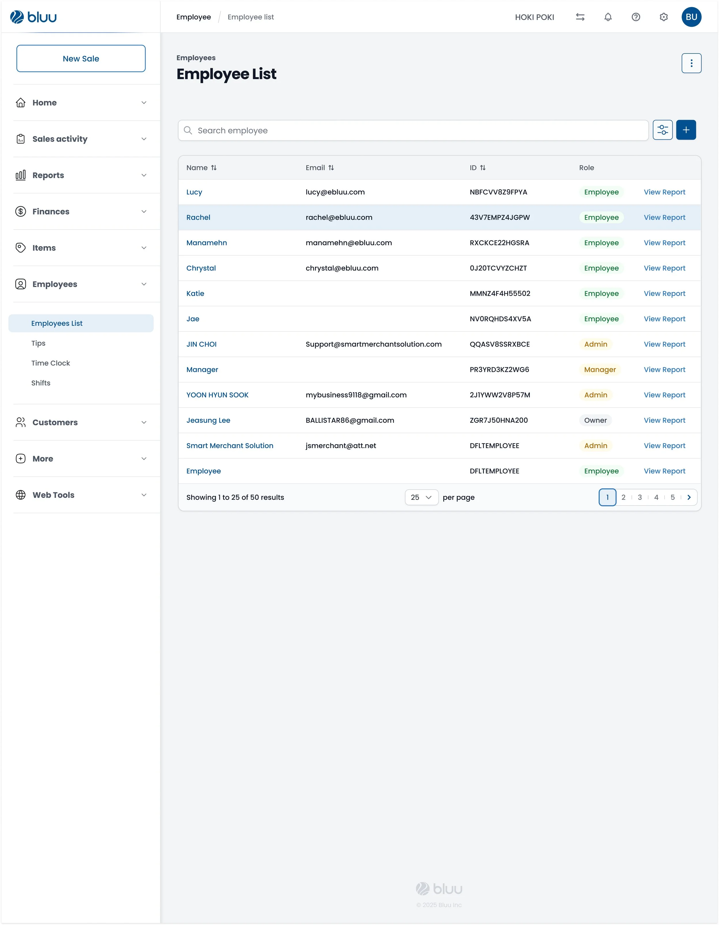 20. BLUU Back Office - Employees / Employee List