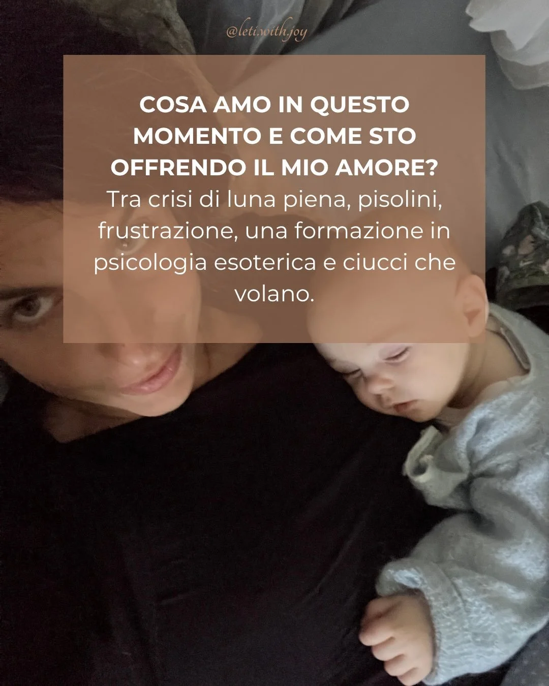 &ldquo;Cosa amo in questo momento e come sto offrendo il mio amore?&rdquo;

Questa &egrave; la domanda che ha ispirato la mia ultima newsletter tra crisi di luna piena, lotte per i pisolini, una formazione di psicologia esoterica, frustrazione e ciuc