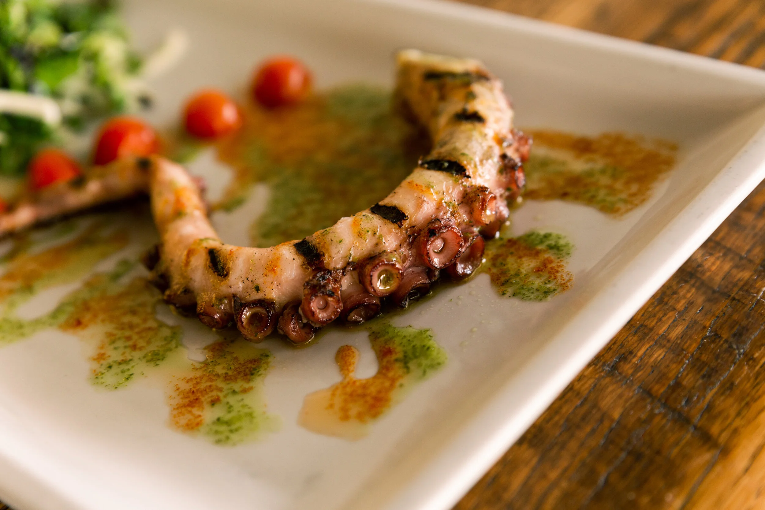Grilled octopus.