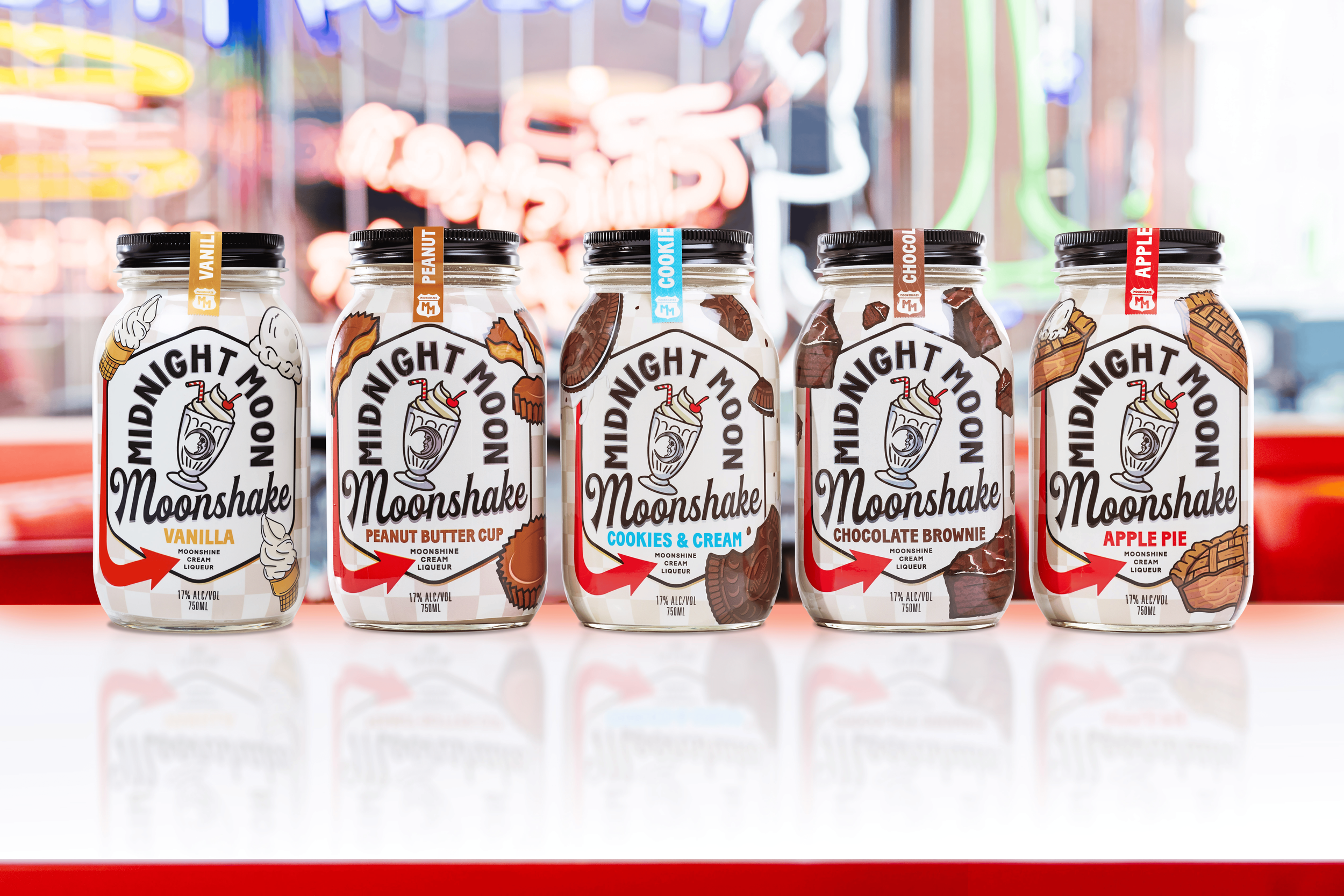 Midnight Moon Moonshake Cream Liqueurs Family Shot at Diner