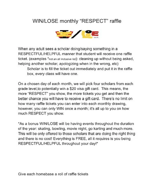 WIN/LOSE Respect Raffle