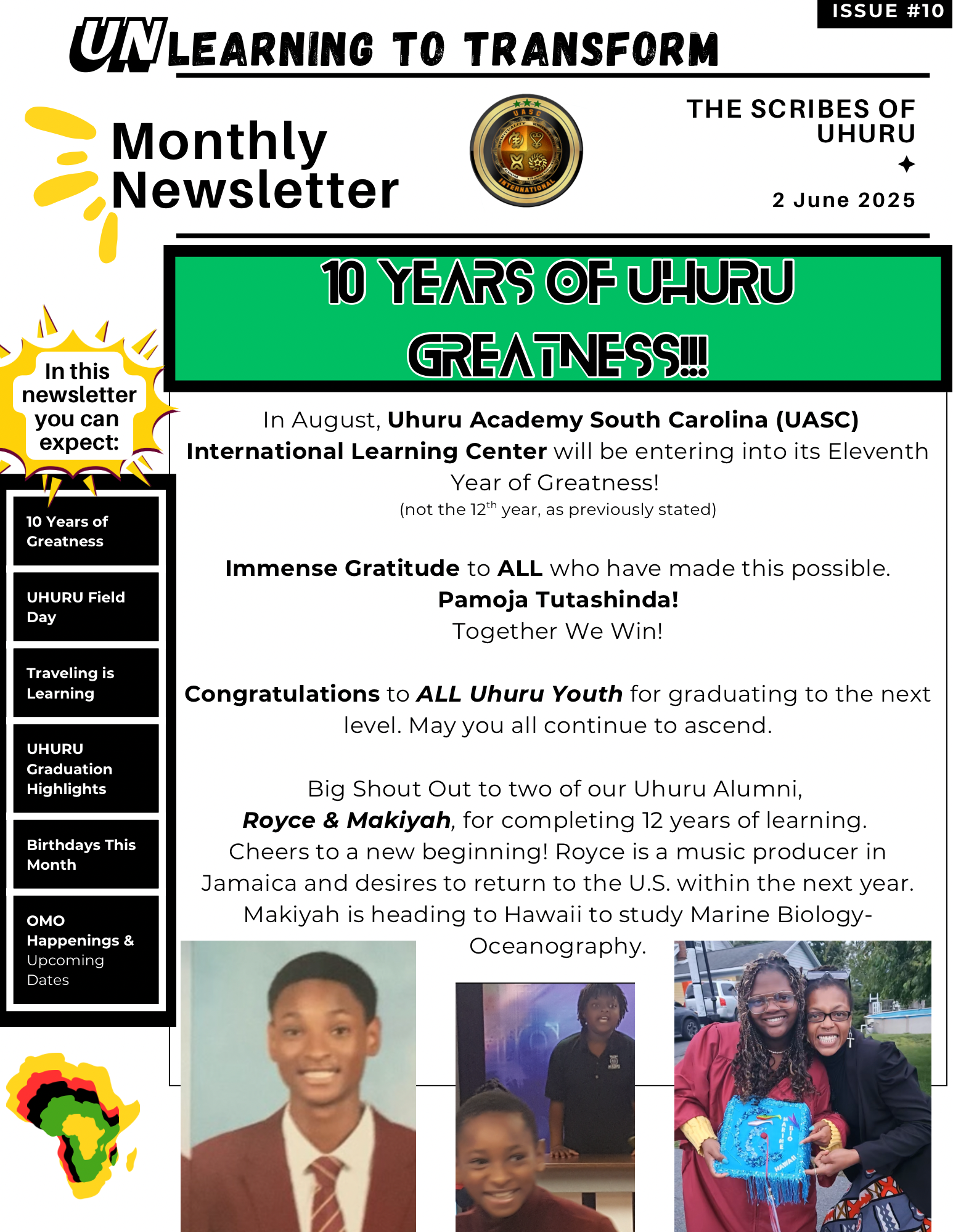 THE SCRIBES OF UHURU Issue #10 - Newsletter!.png