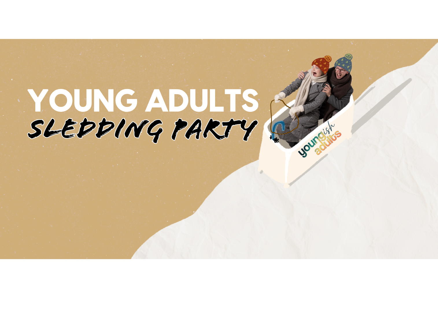 Young Adults Sledding Party