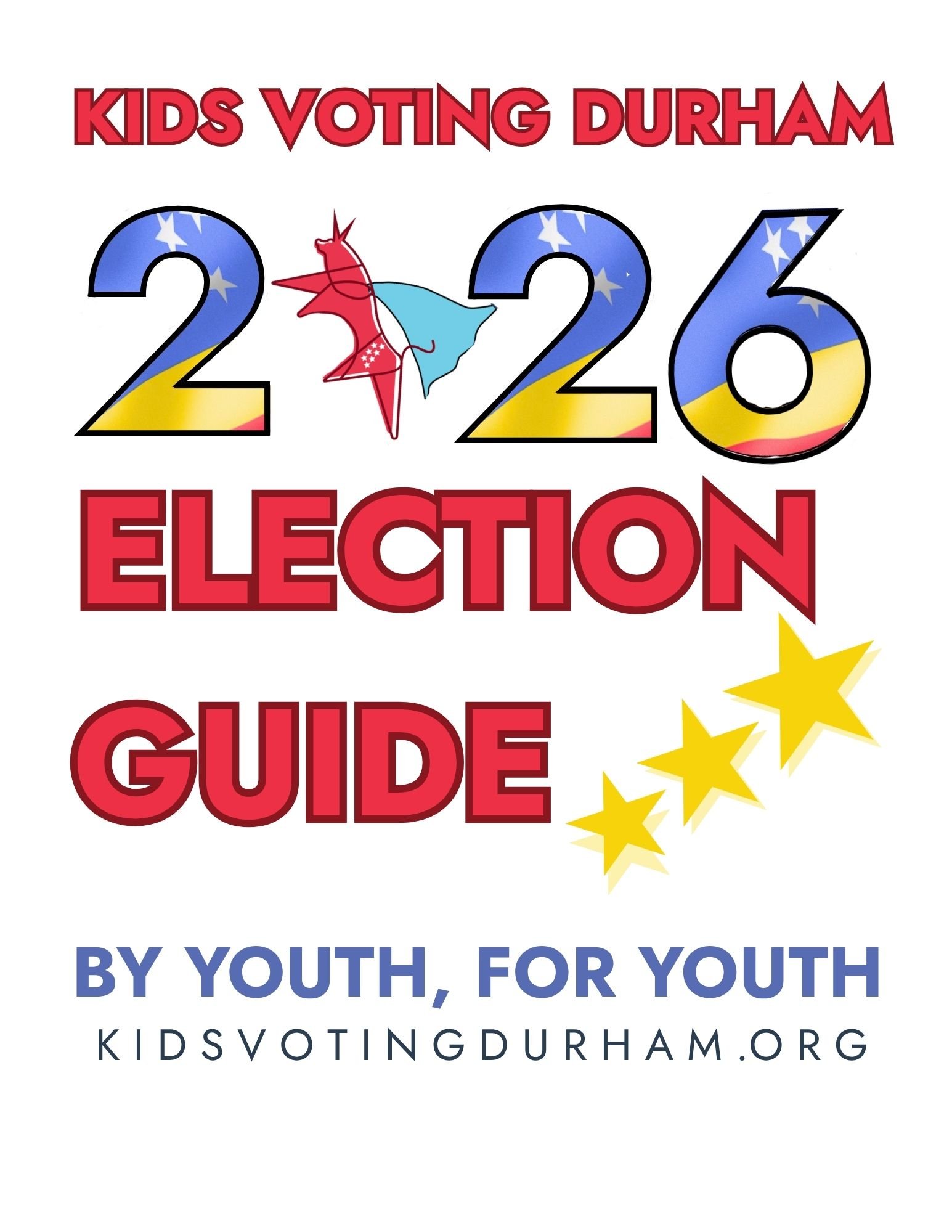 A "2026l election guide"cover with the words by youth, for youth