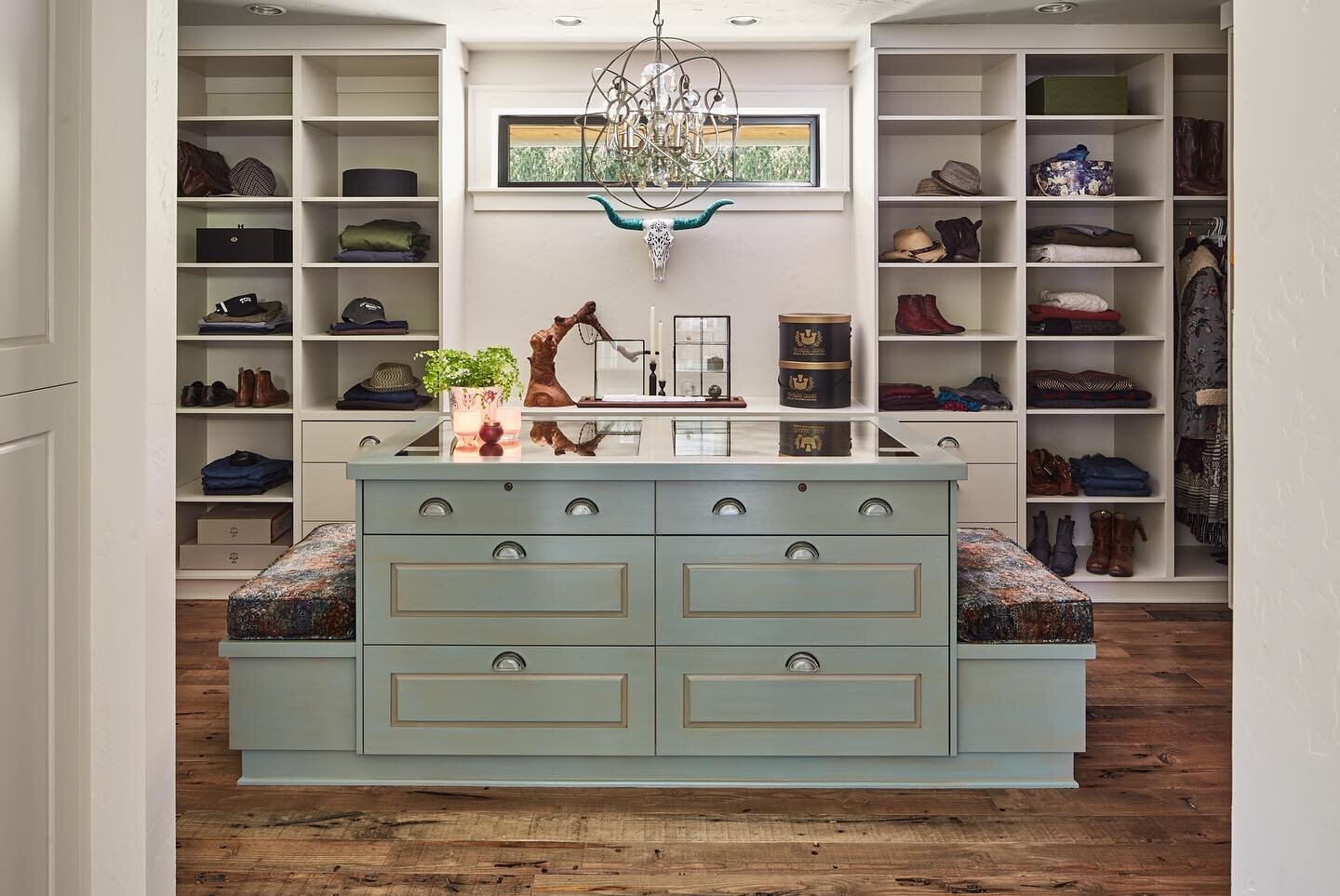 A master closet fit for a cowgirl! One special lady and gent has this closet in their master suite. I submitted in this year&rsquo;s Interior Design Society&rsquo;s Designer of the Year Award 2022 in the Closet category. @idsnational  Island has an a