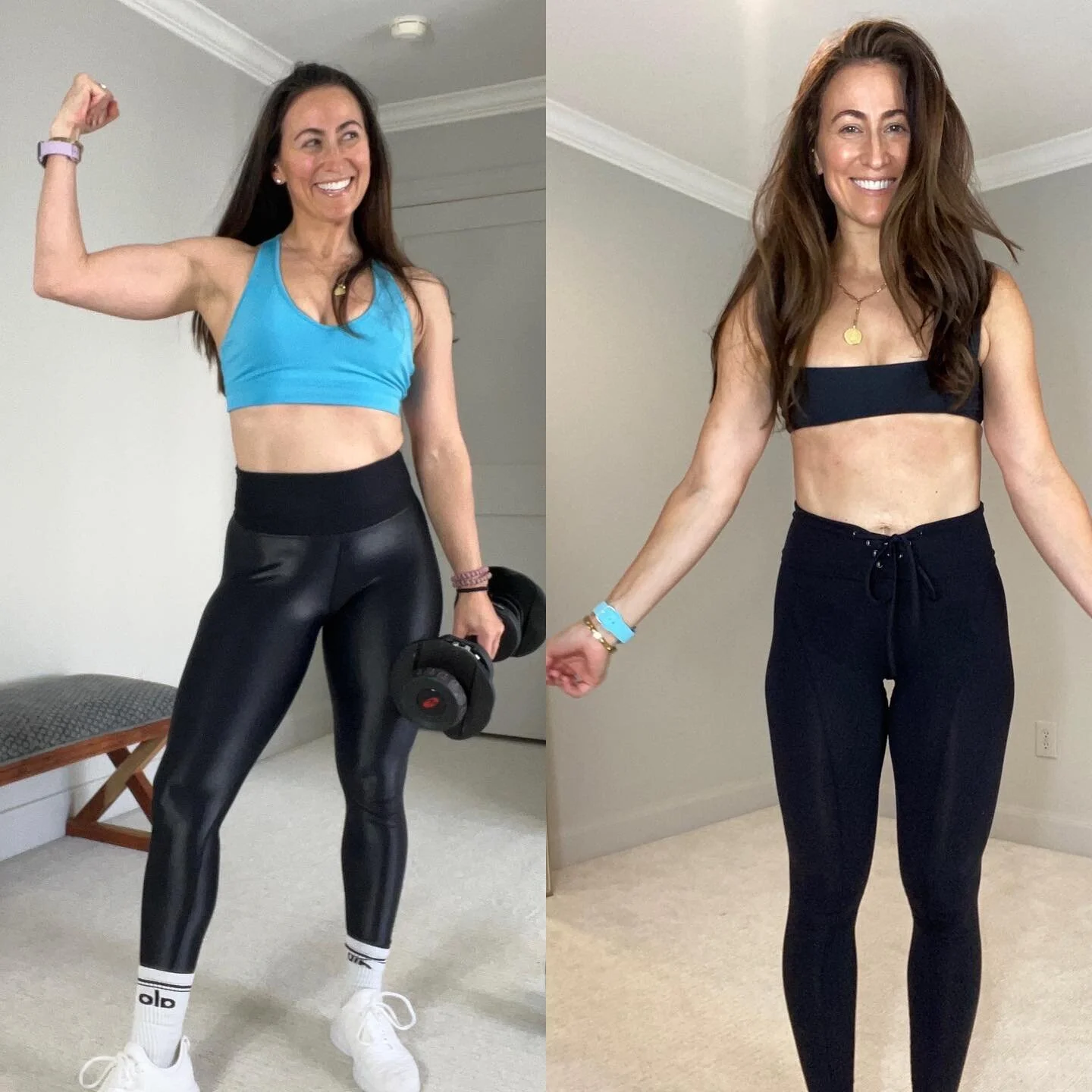 2 WEEKS APART! How my body changes during PMS vs menstruation👆🏼 
.
Big note to NOT compare yourself to others. Everyones body reacts differently to everything. Not one of us is the same, so be nice to yourself. That being said here is my story&hell
