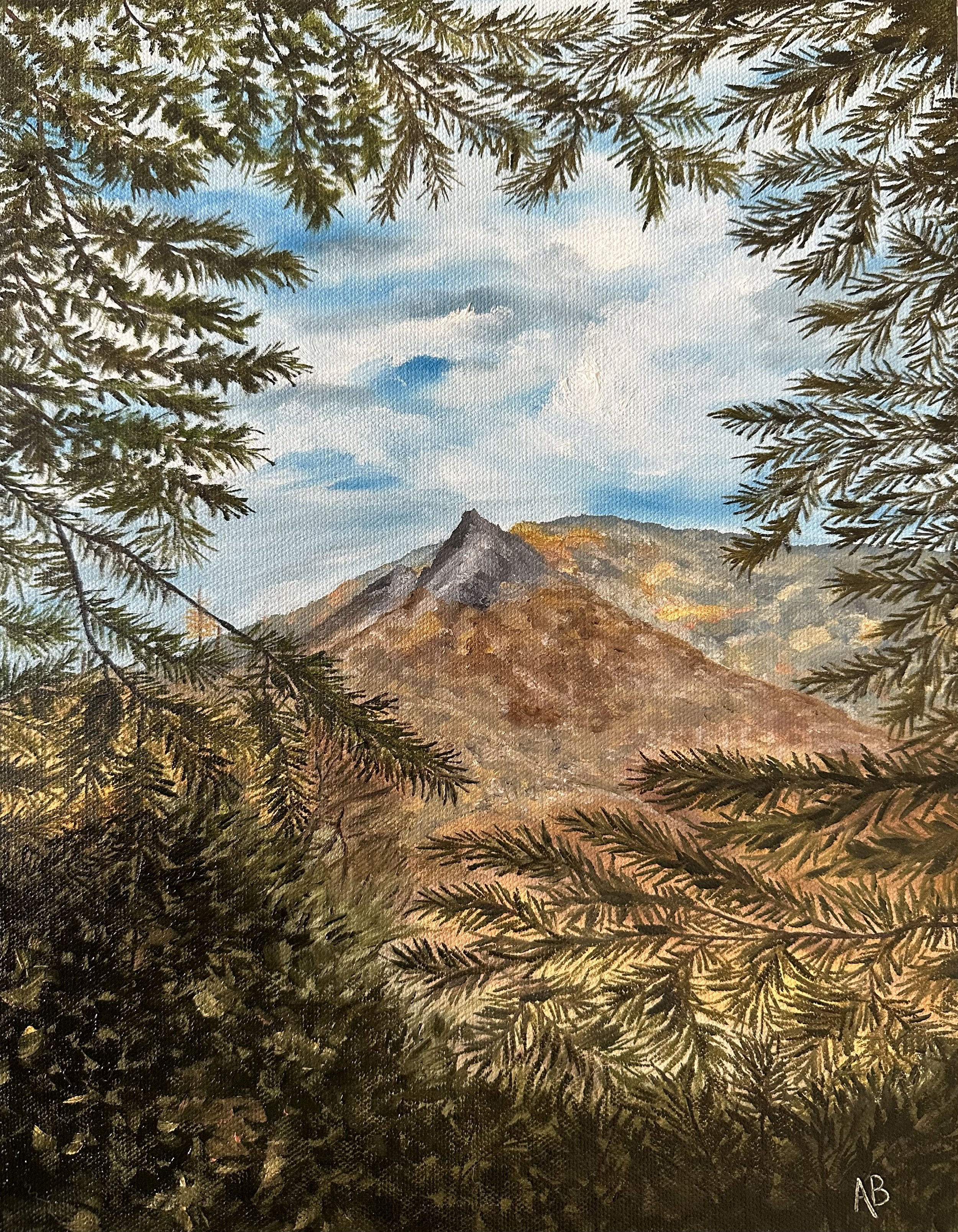 "Chimney Tops", oil on canvas, 11x14"