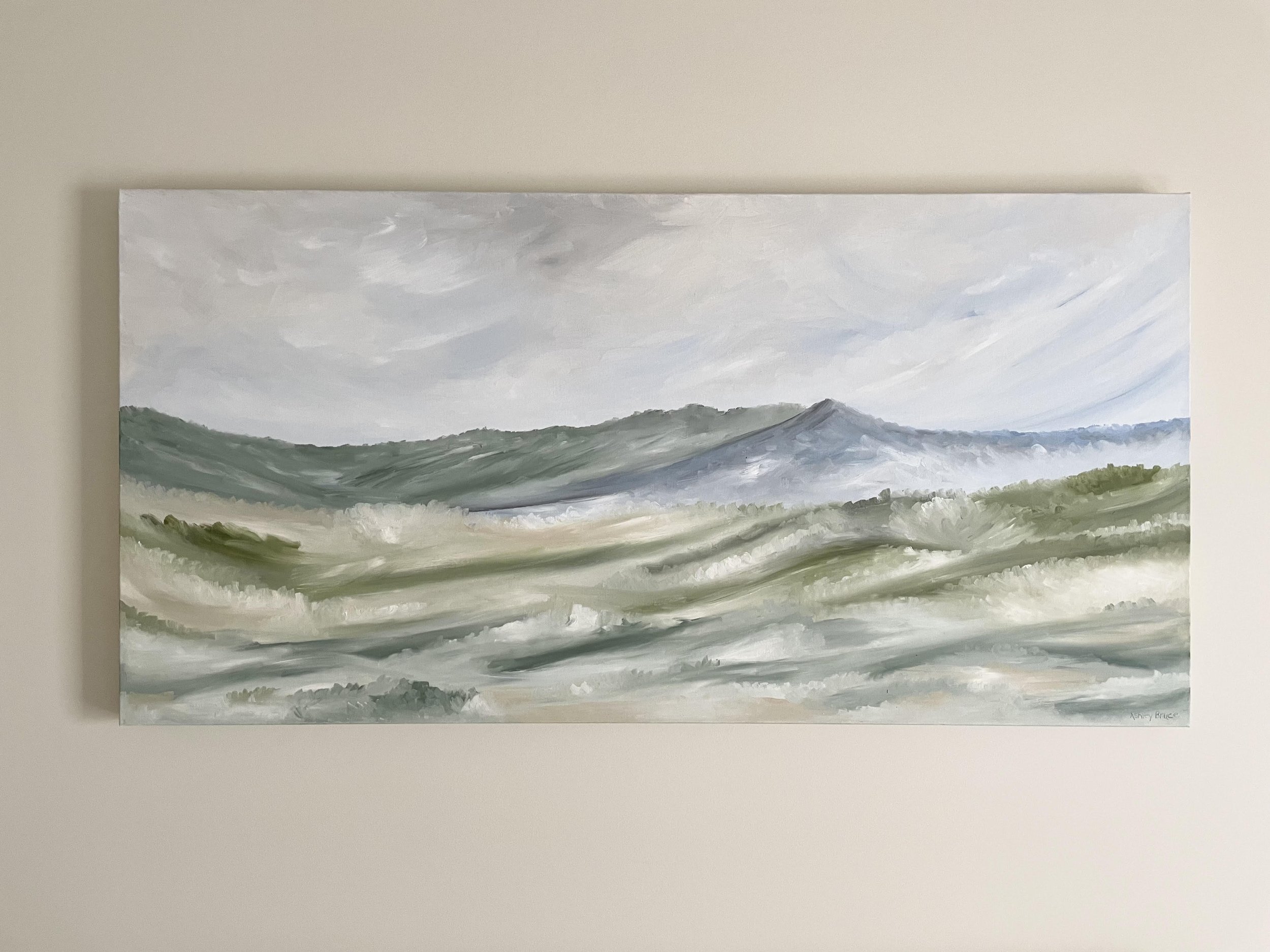 "North Georgia Serenity", oil on canvas, 24x48"