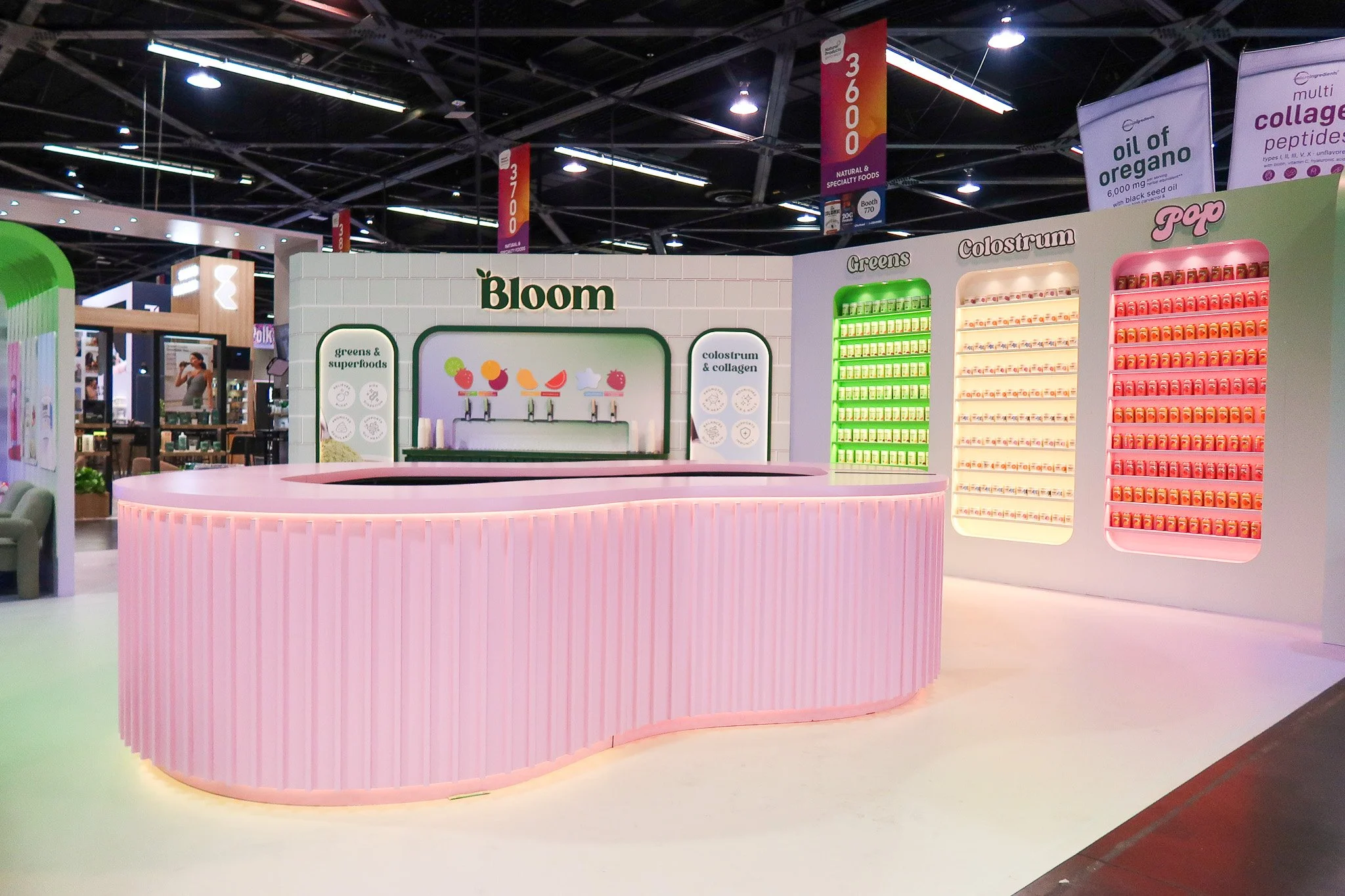 BLOOM NUTRITION - 30' × 30' Custom Island Exhibit - Expo West 2025