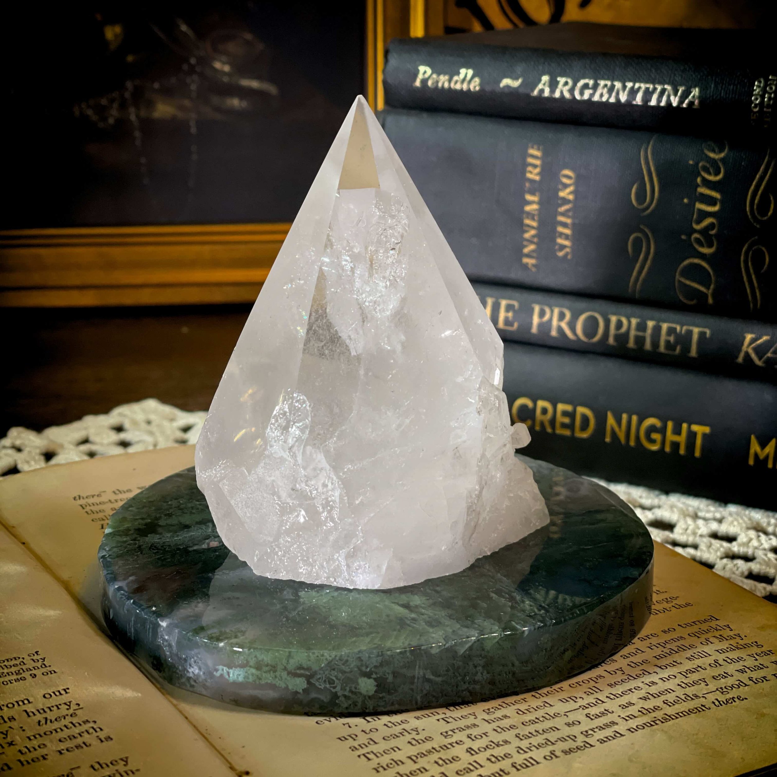 Quartz & Moss Agate Altar Set