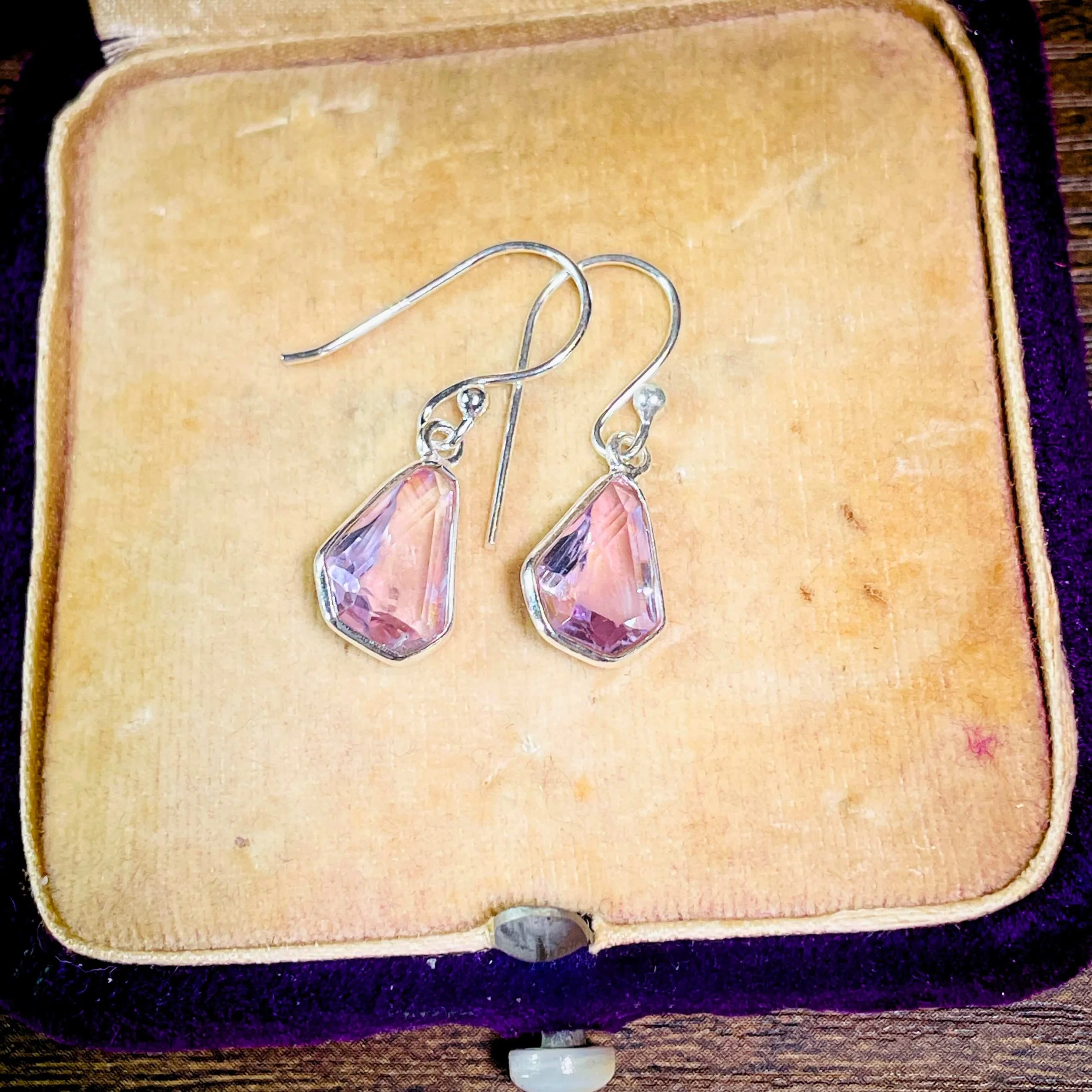 Amethyst Abstract Earrings – For Spiritual Protection & Mental Clarity