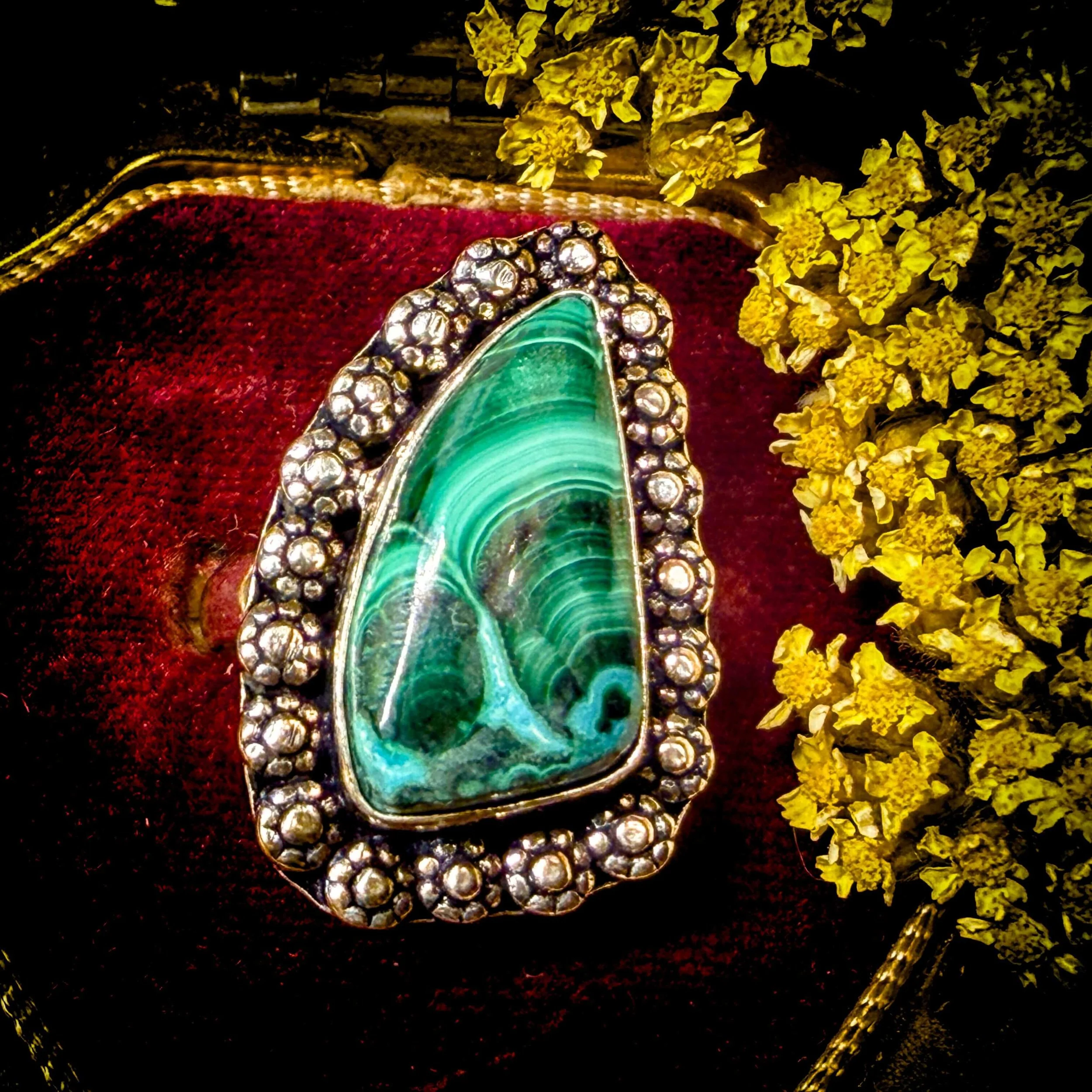 Know When to Speak Up Ring (7) | Chrysocolla Malachite