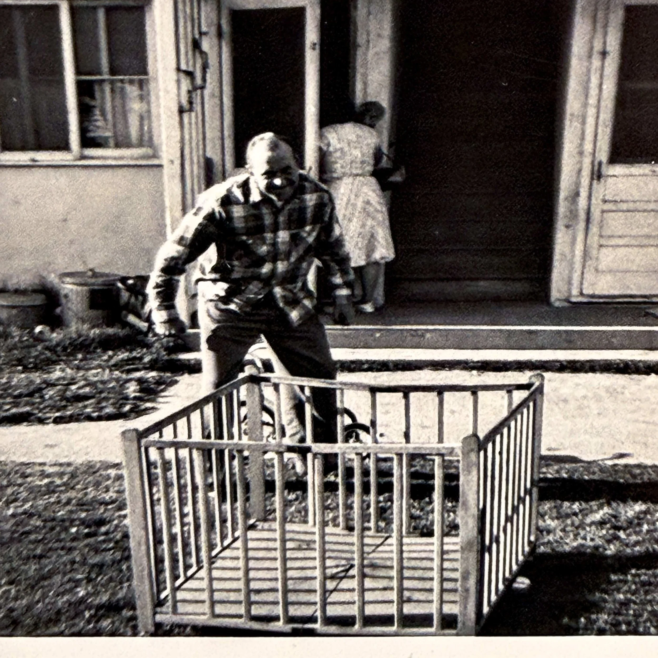 Vintage 1957 Snapshot Mr. December and the Mysterious Crib