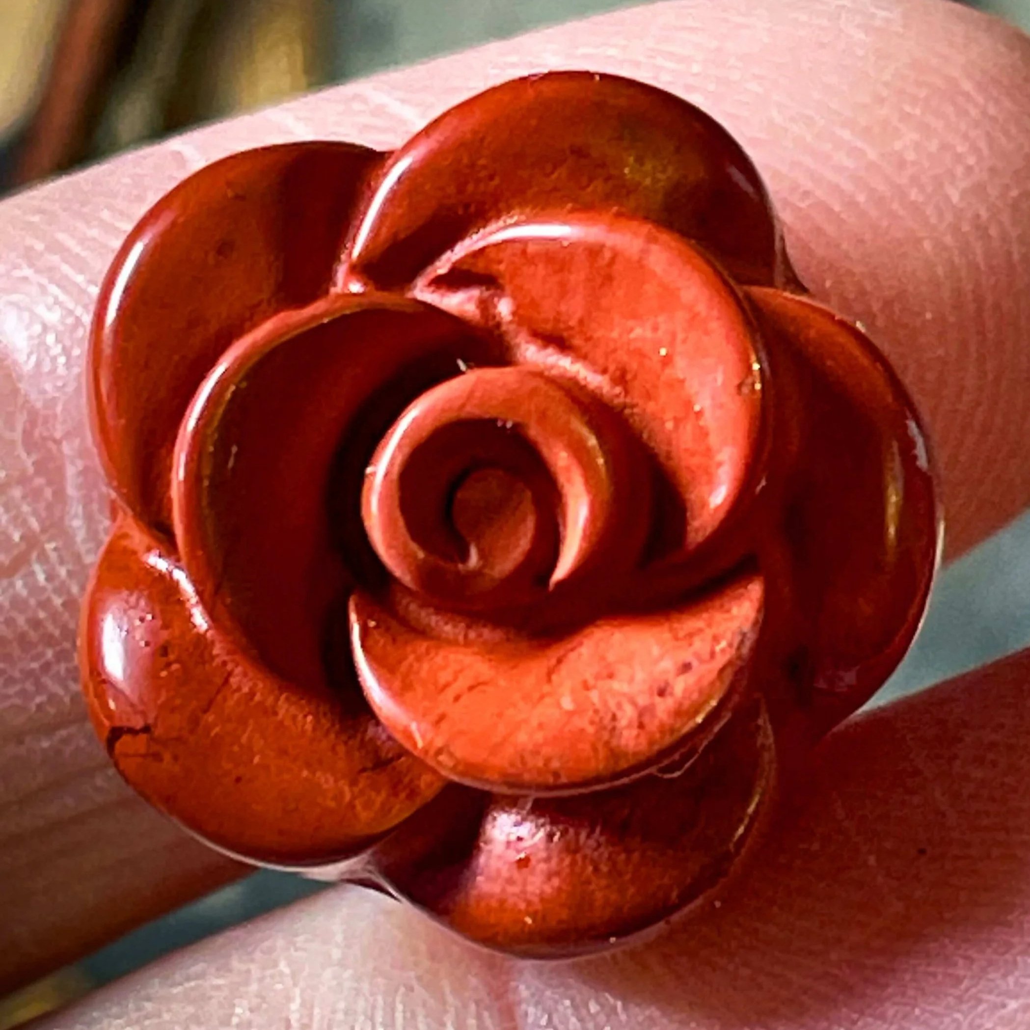 Red Jasper Rose for Grounding, Strength, and Emotional Resilience