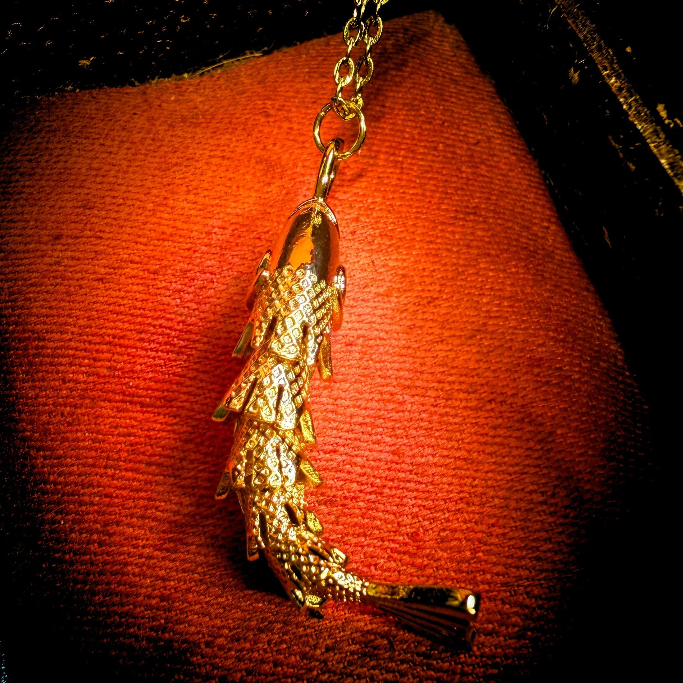Swinging Tail Fish Charm Gold-Plated Necklace 6.jpg