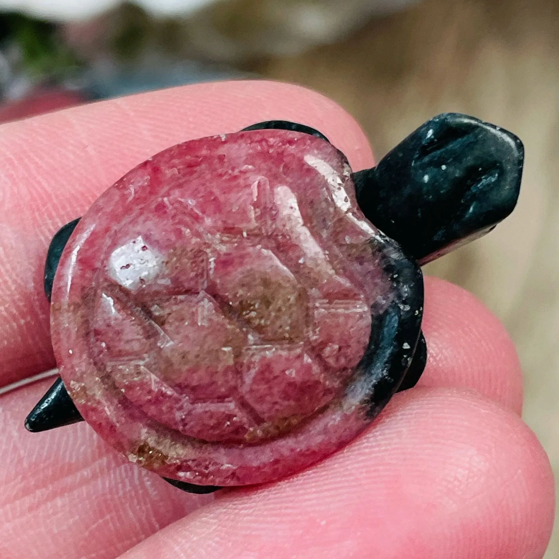 ๐ข Rhodonite & Jasper Turtle โ Emotional Healing, Strength & Steady Growth ๐๐ฟ