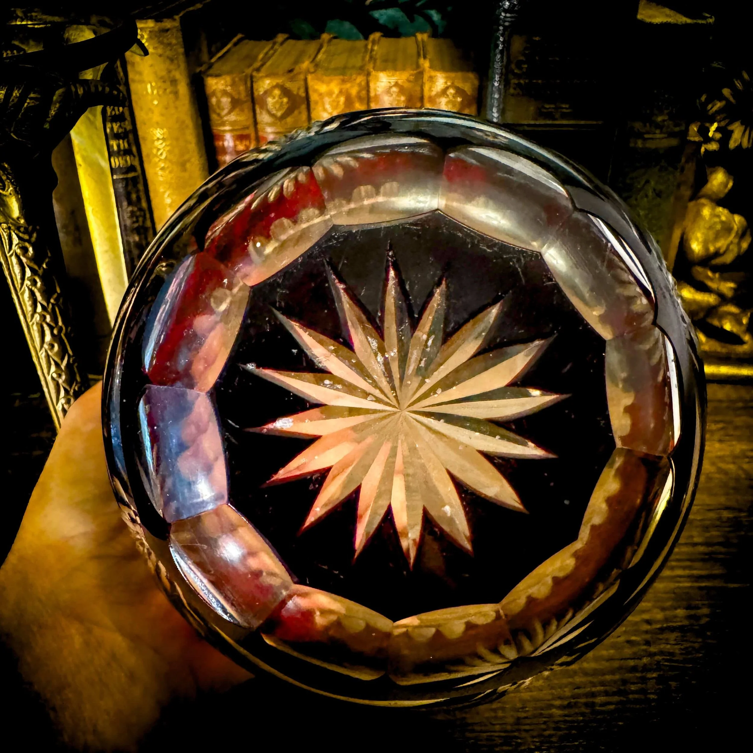 Brass Holder Red Cut Glass Bowl 7.jpg