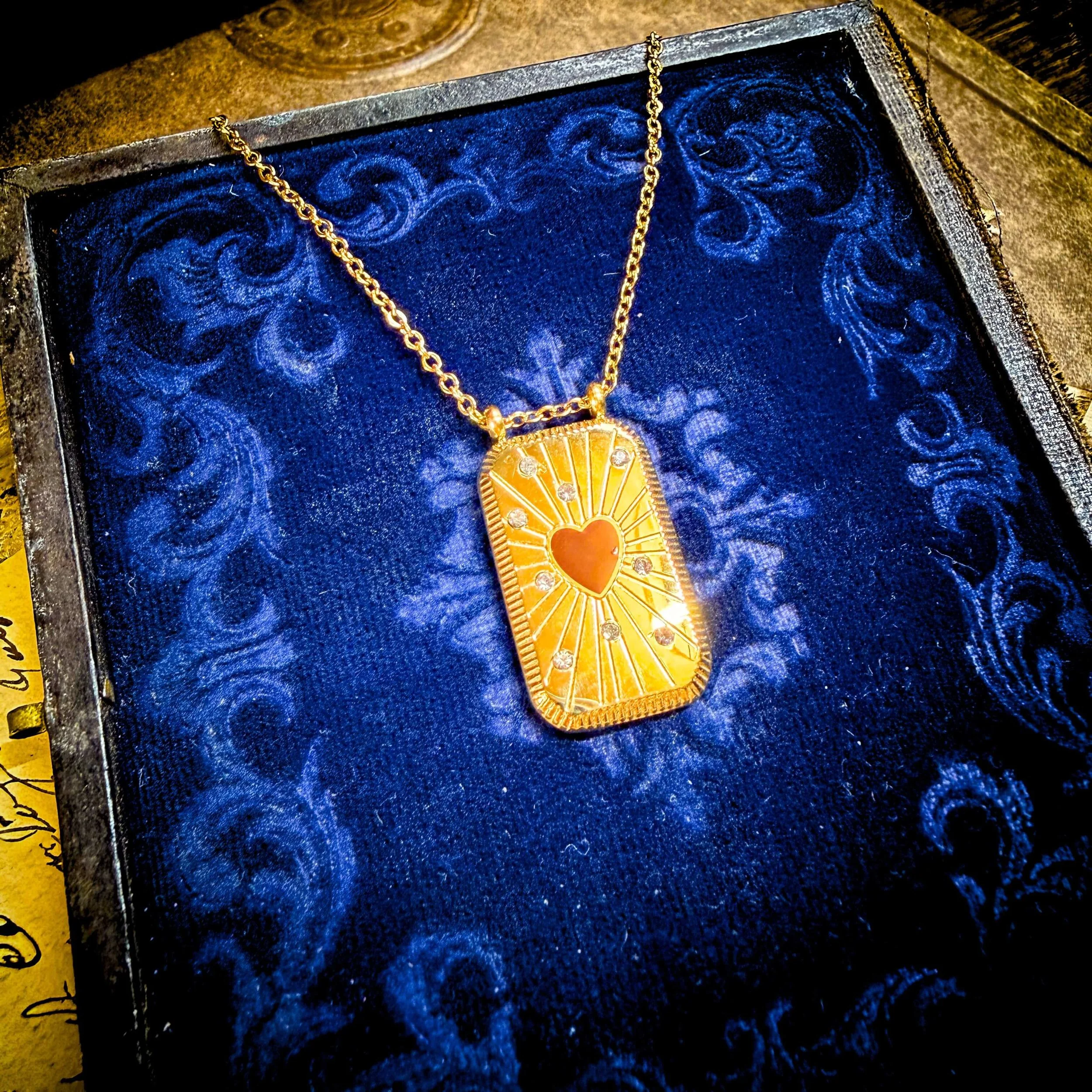 Radiant Heart Tarot Necklace for Devotion