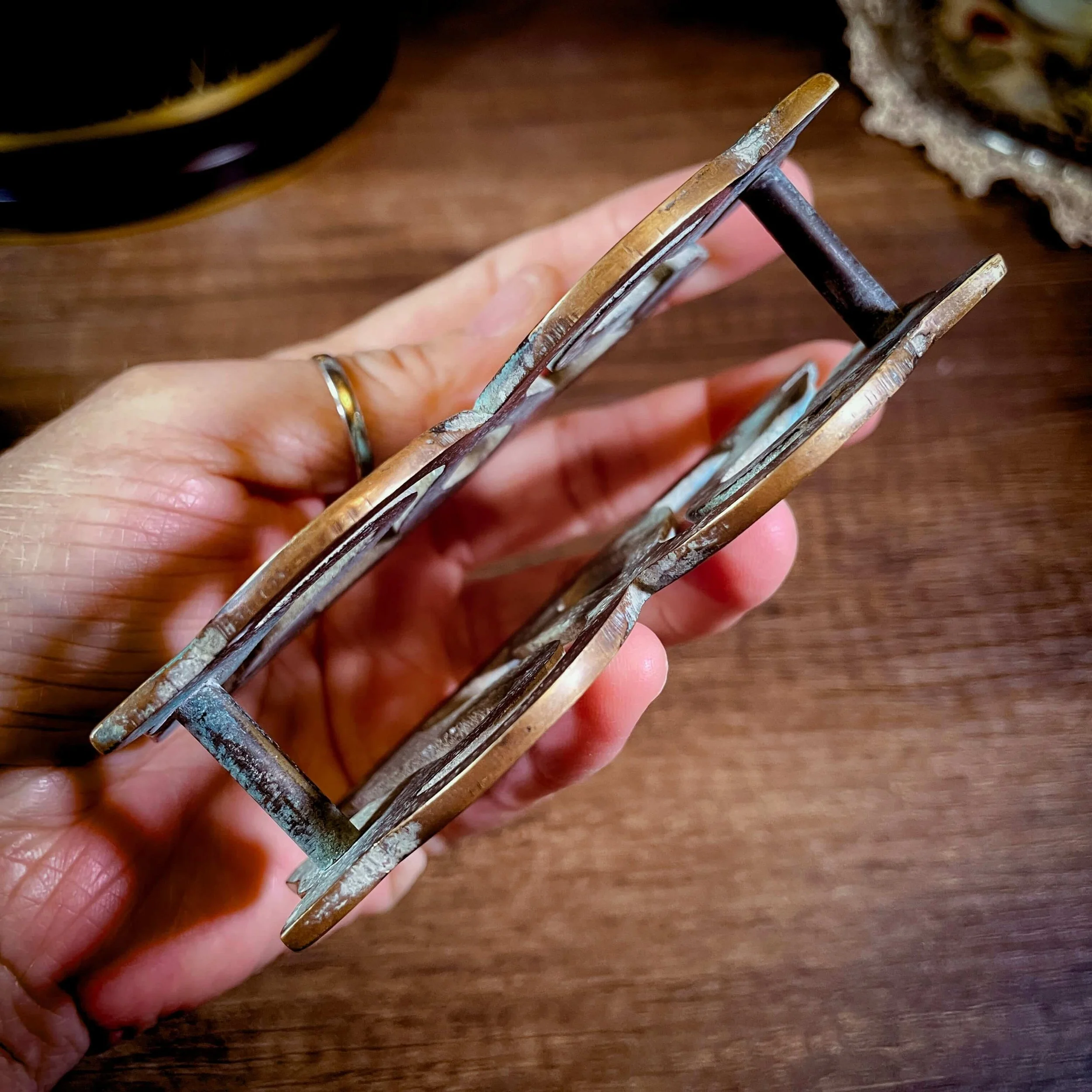 Quartz Wand Rest — Vintage Brass Bird Stand 3.jpg