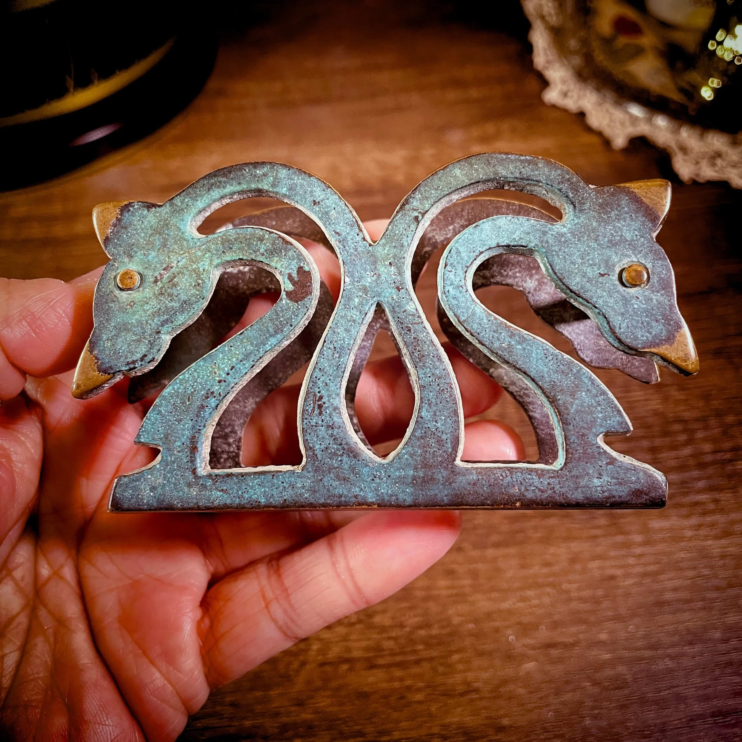 Quartz Wand Rest — Vintage Brass Bird Stand 5.jpg
