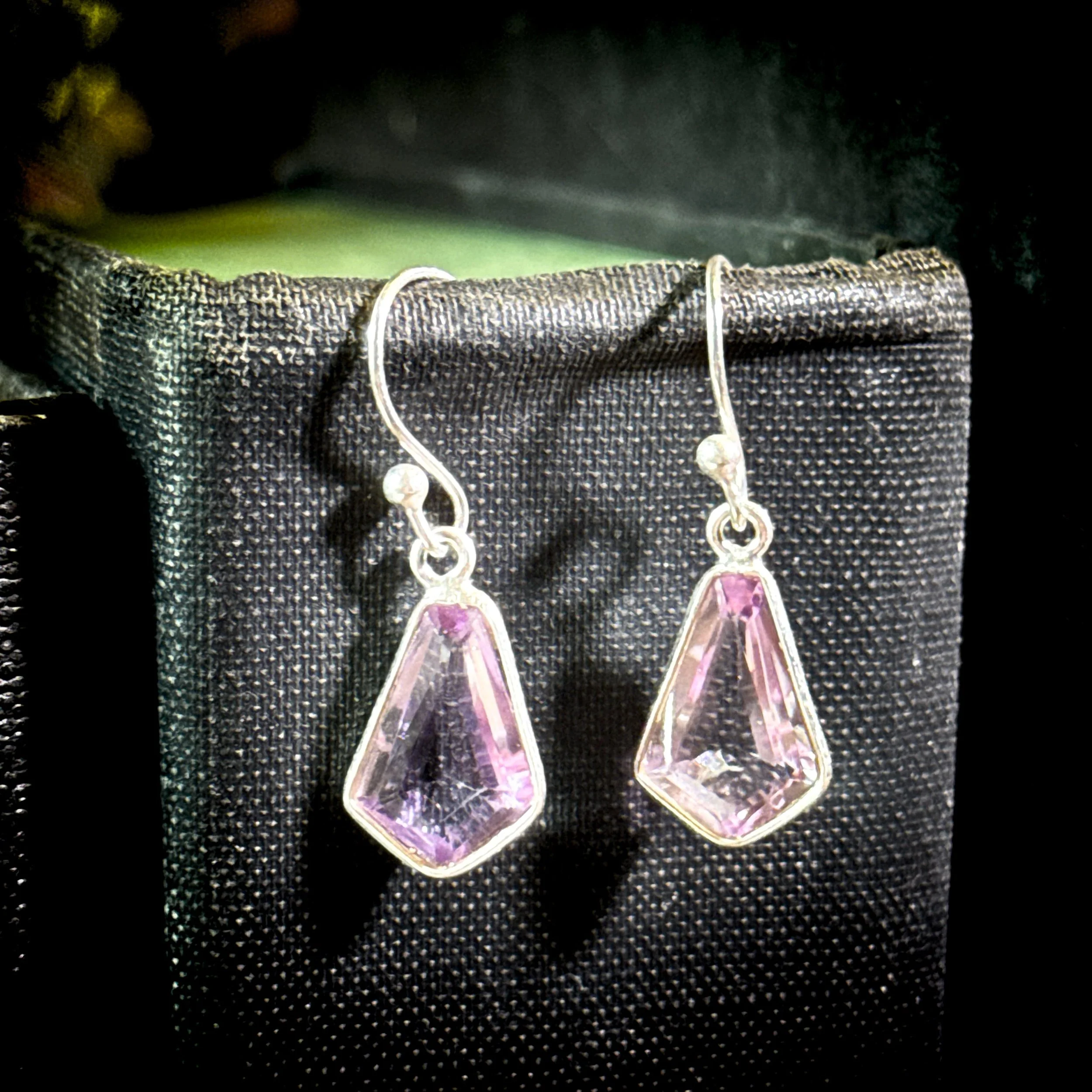 Amethyst Abstract Earrings – For Spiritual Protection & Mental Clarity
