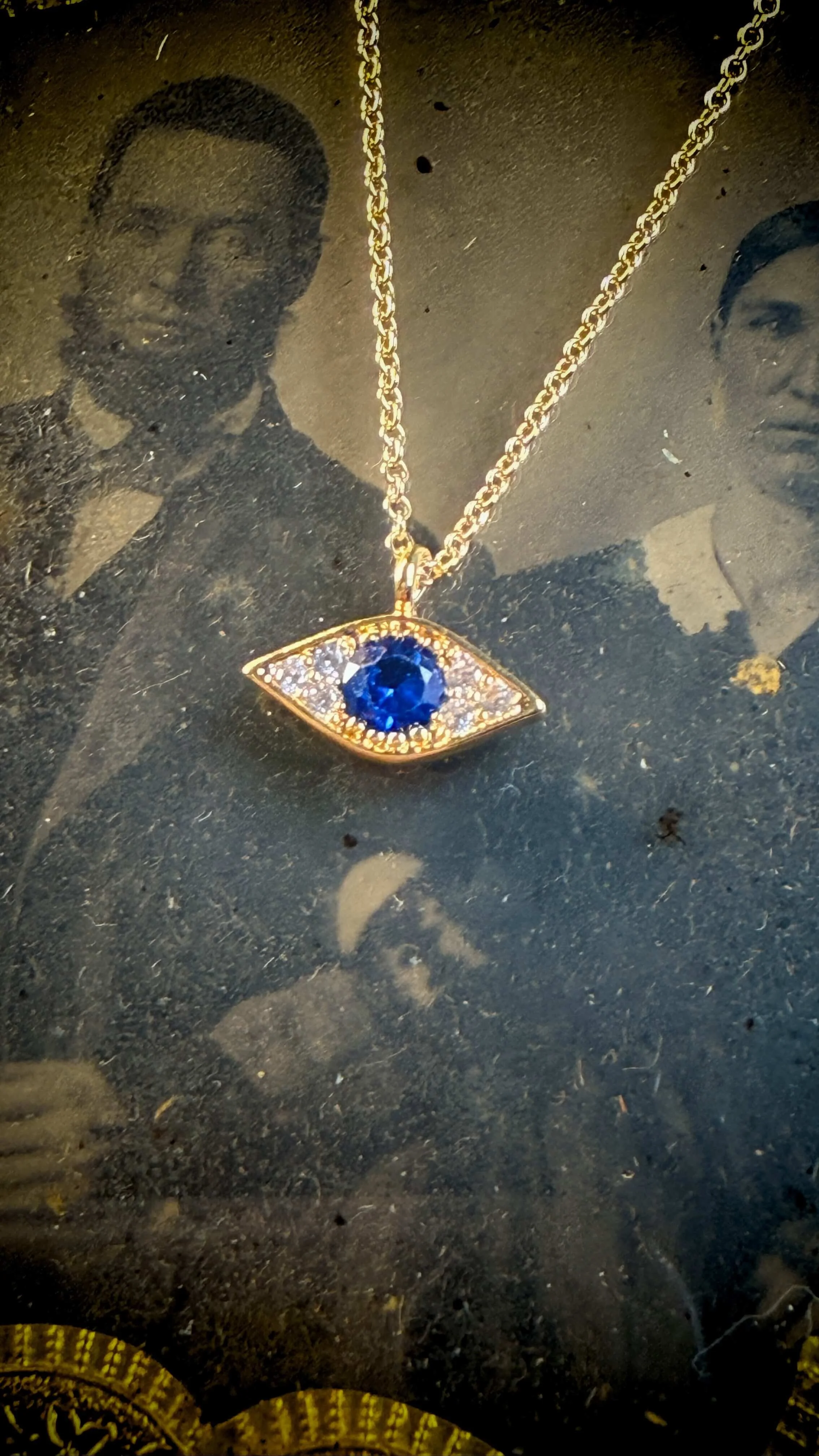 Blue Crystal Evil Eye Necklace for Protection