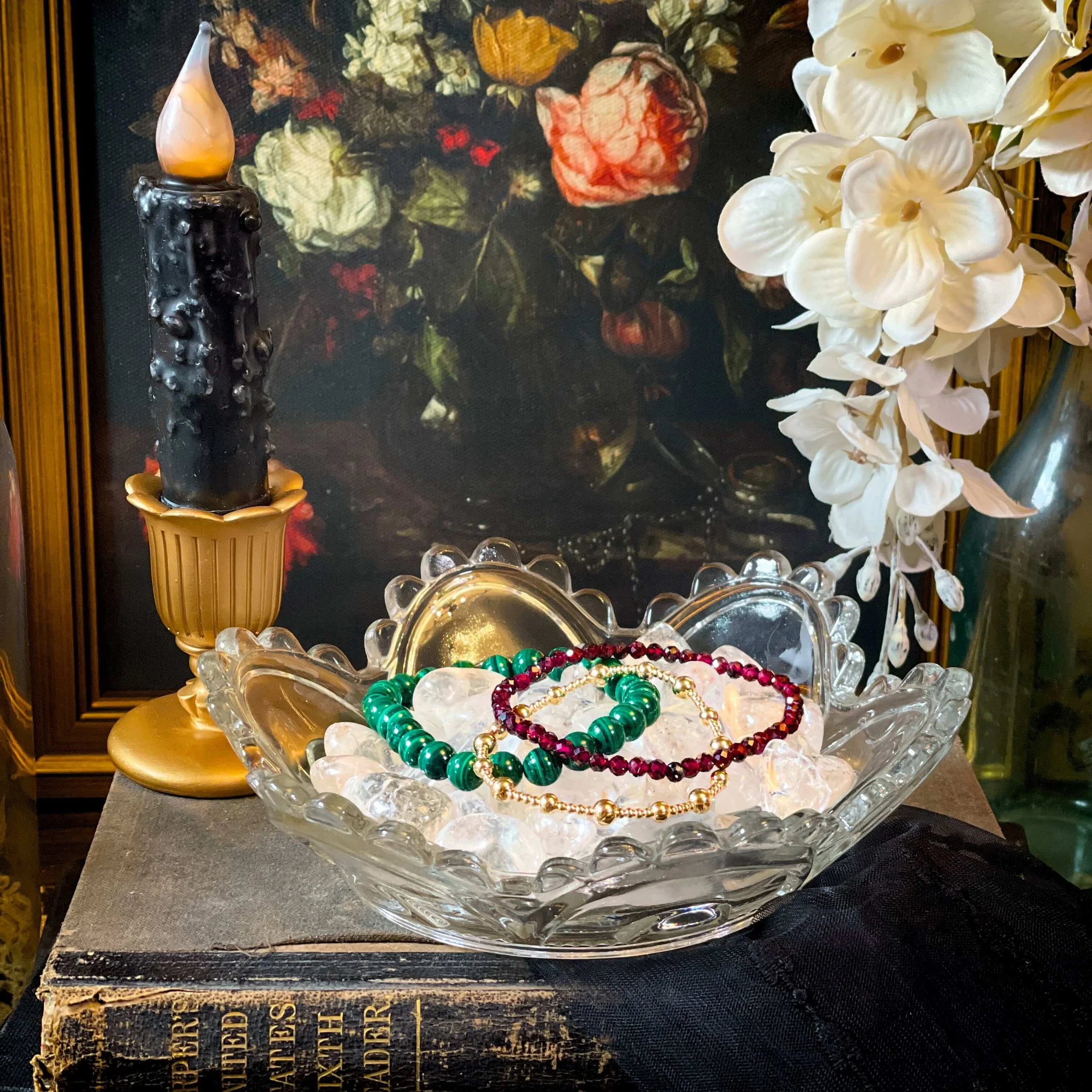 Malachite Gold Garnet Bracelets 6.jpg