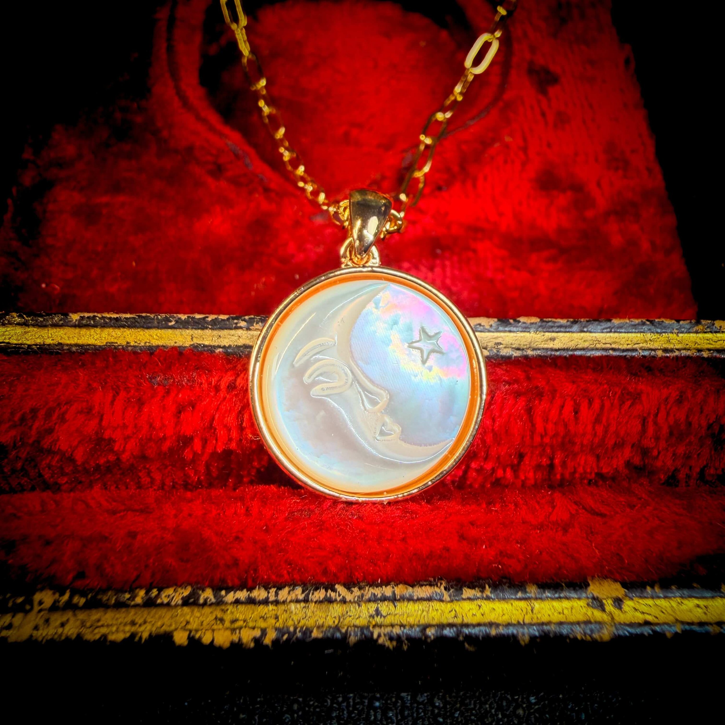 Pearl Man in the Moon Necklace for Intuition