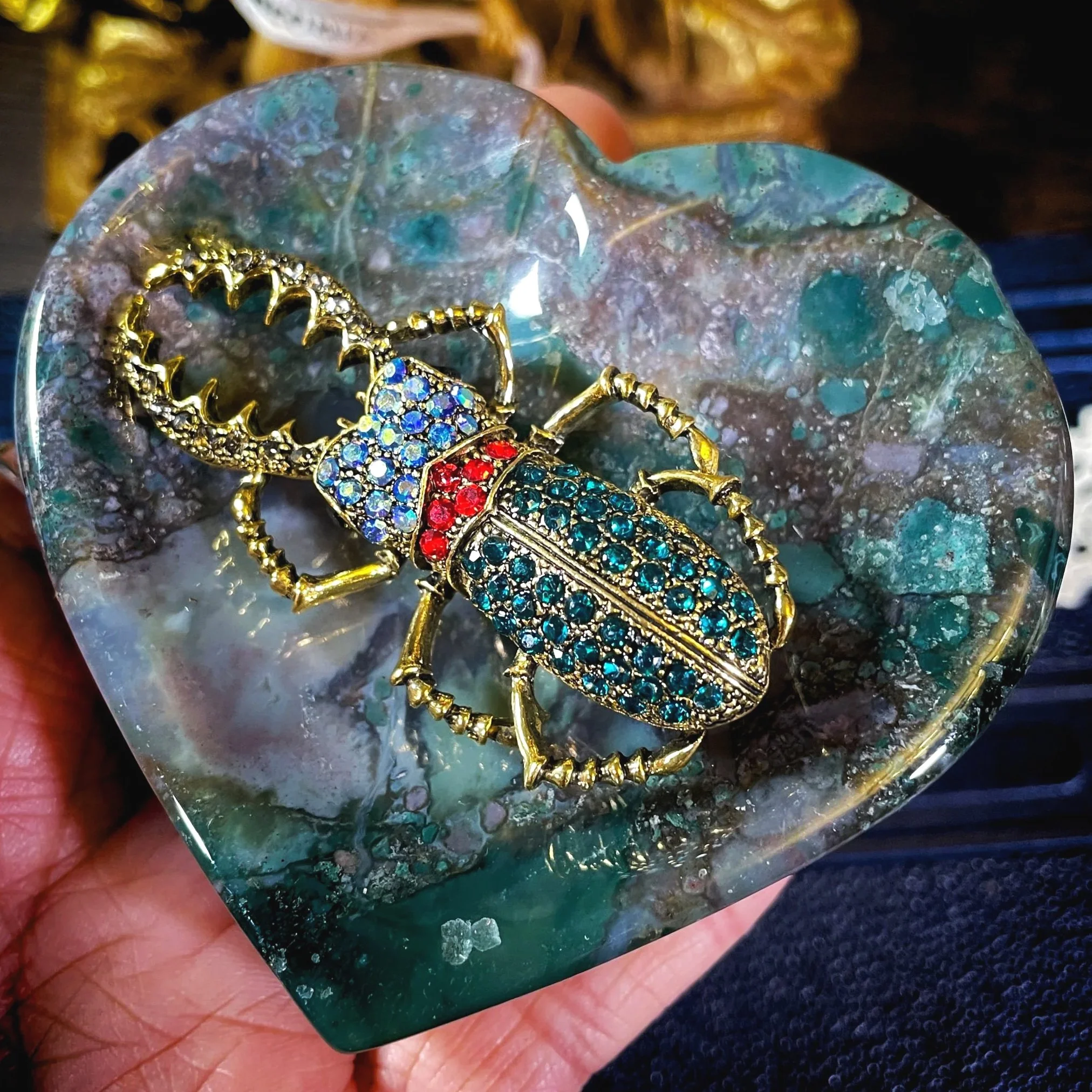 Vintage+Beetle+Brooch+Moss+Agate+Dish+7.jpg