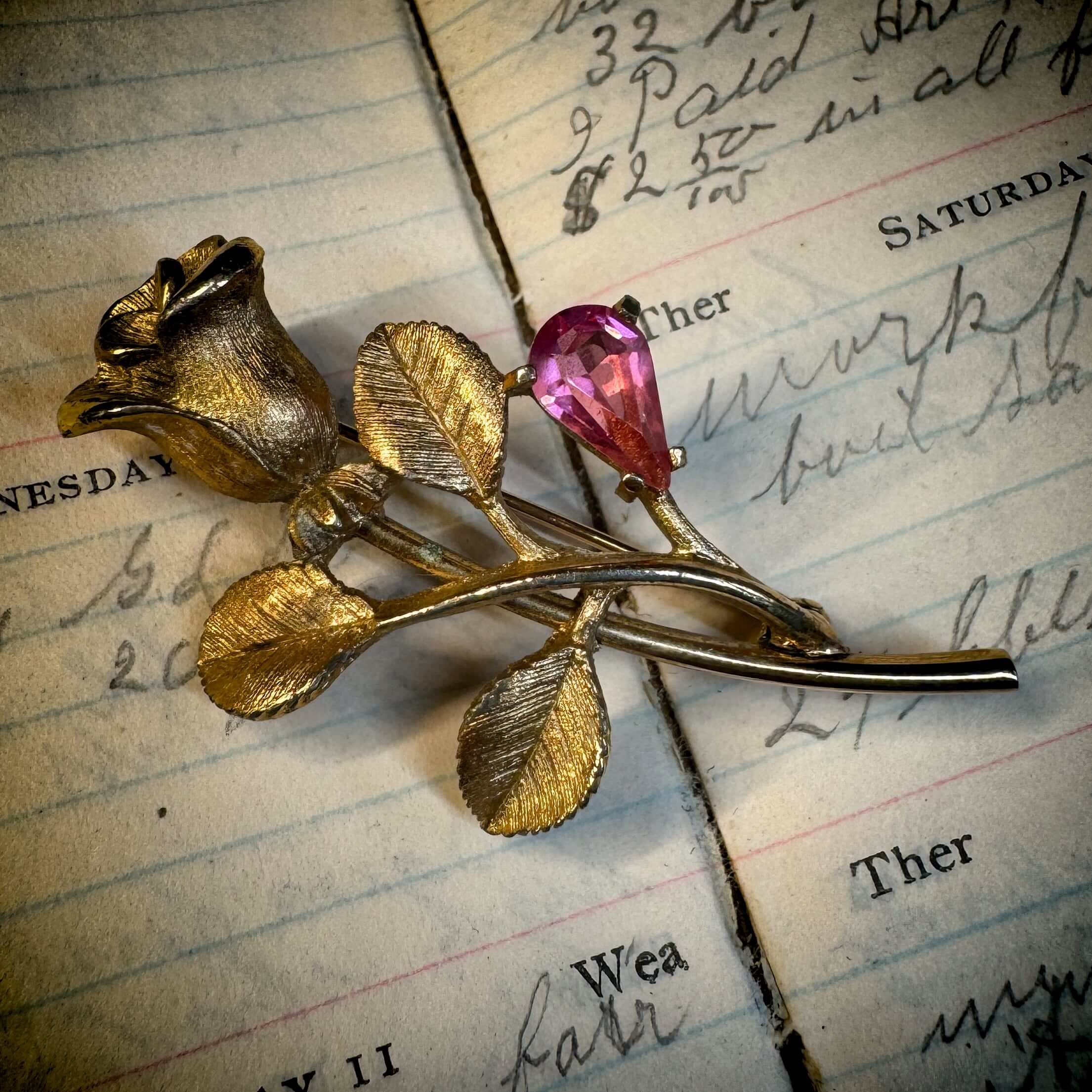 Vintage Avon Rose Brooch — For Jackets, Hats & Keepsake Displays