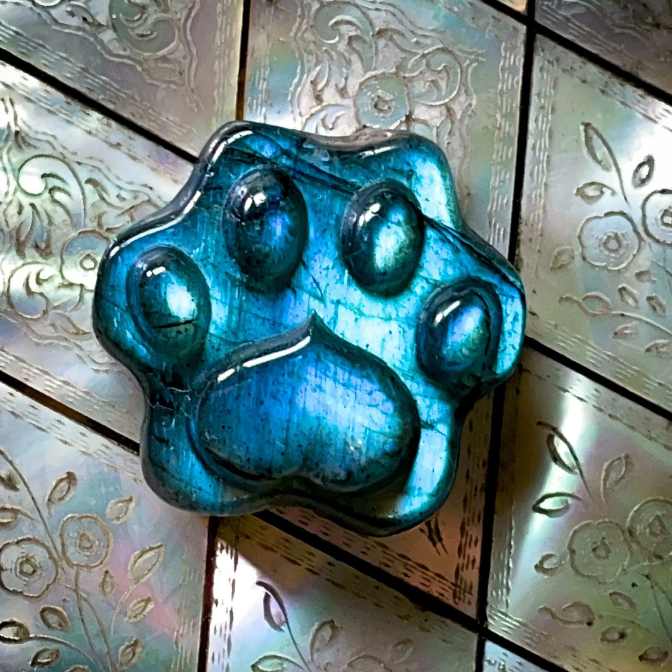 Labradorite Cat Paw โ Step into Magic & Protection with Every Move ๐พโจ